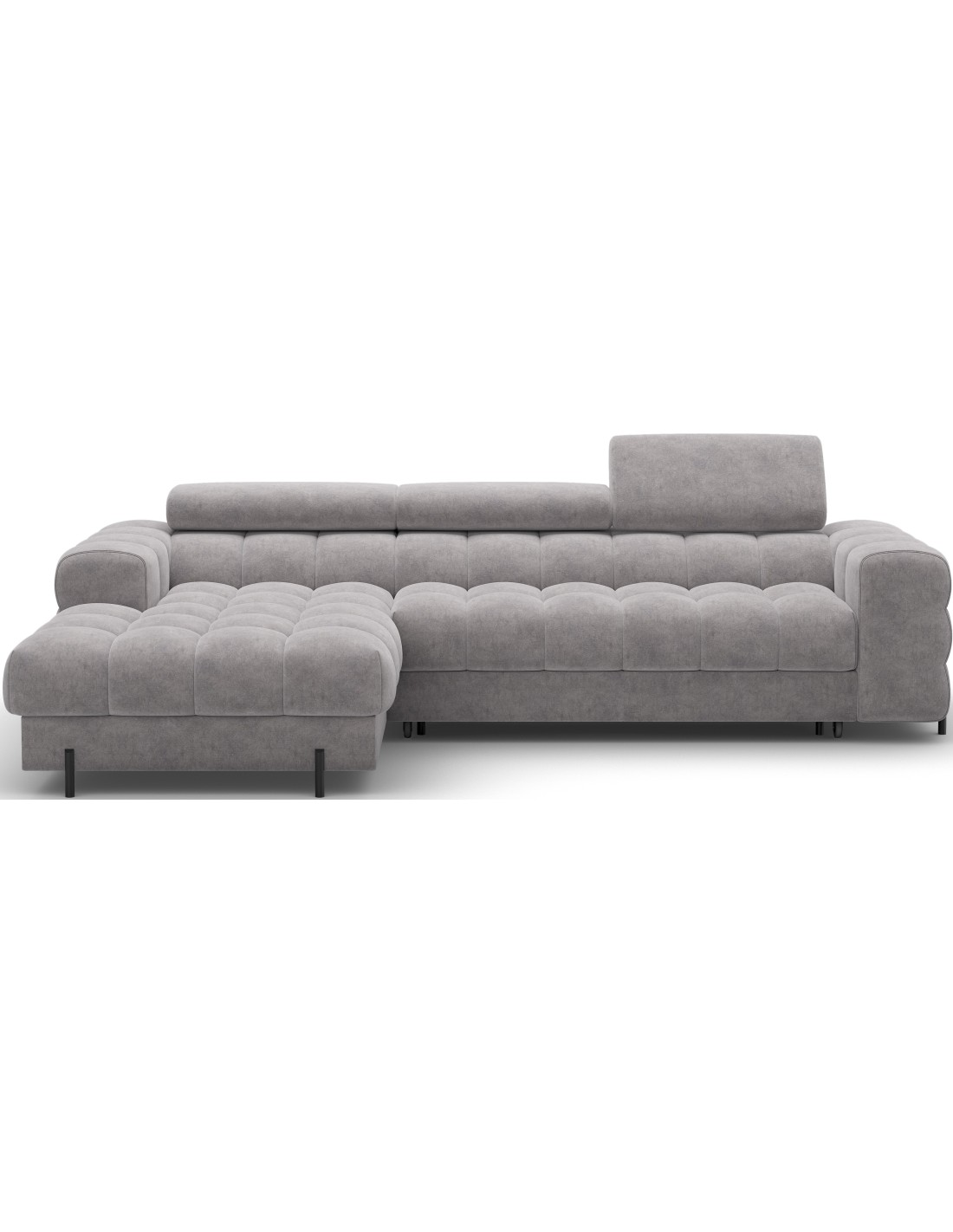 Canapé D'Angle Gauche Convertible Gris Design Élégant 285x99x181cm Filtro
