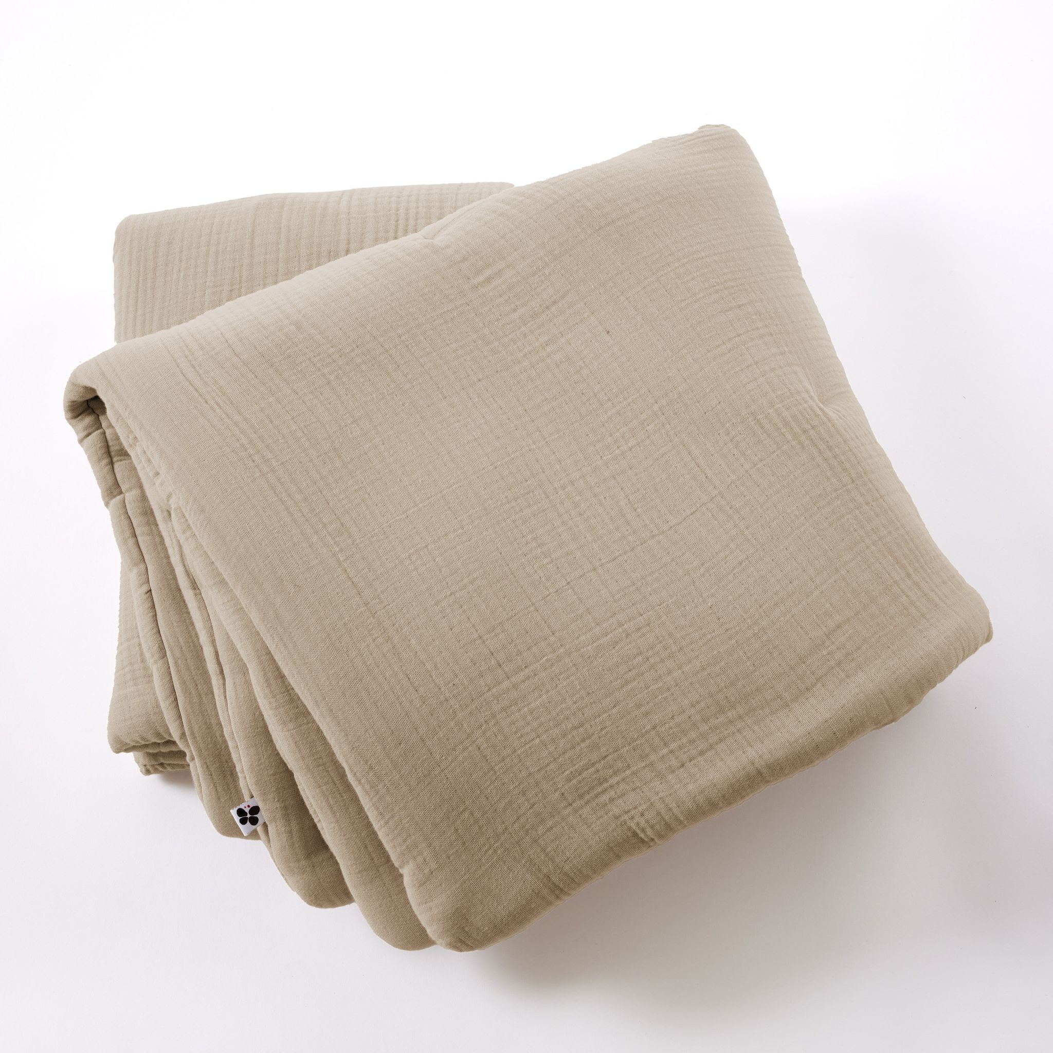 Bout De Lit 90 X 220 Cm Quadruple Gaze De Coton Matelassé Bella Ficelle