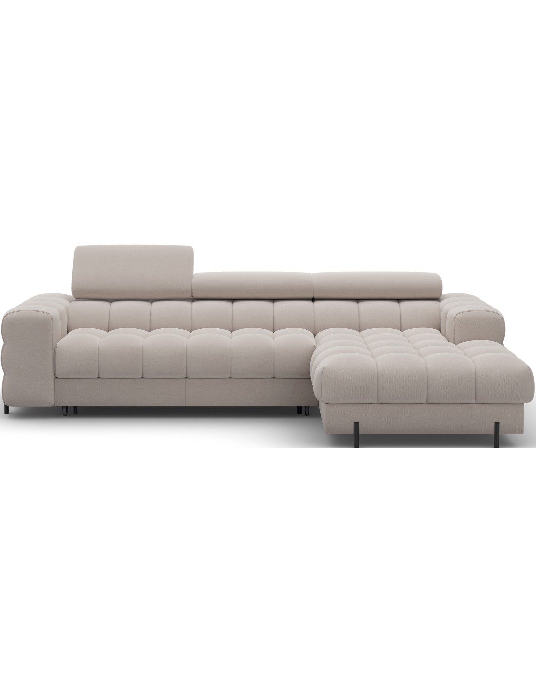 Canapé D'Angle Droit Convertible Beige Confort Premium 285x99x181cm Filtro