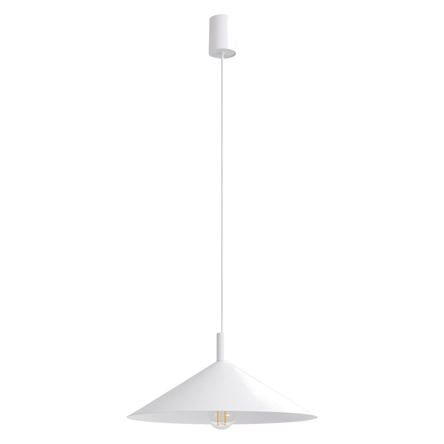 Suspension Classique Blanche Abat-jour Conique Ø40 Cm 1xe27 15w Nox Sollux Lighting
