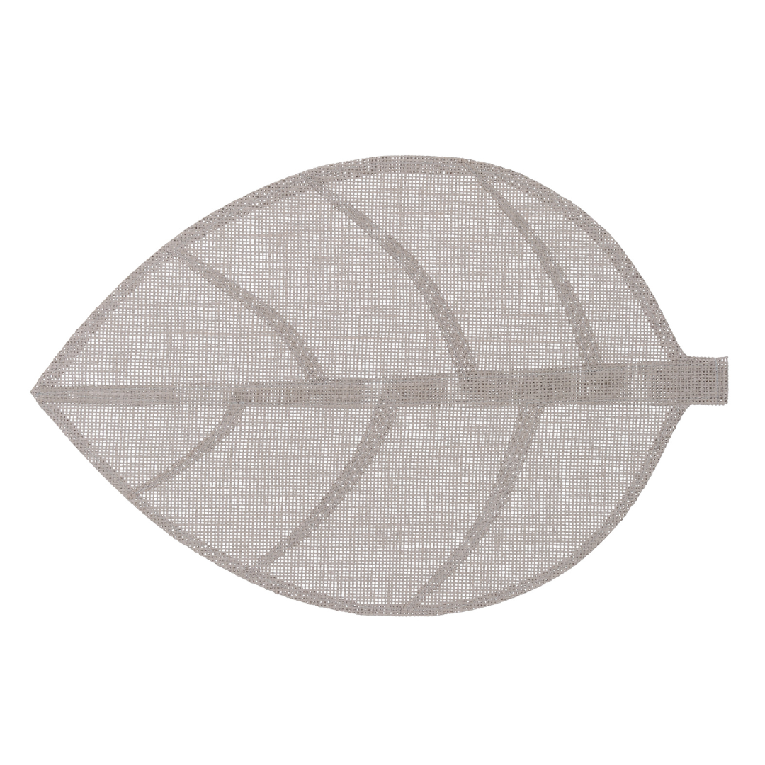 Set De Table Feuille Gris Clair 50x33cm - Sg Secret De Gourmet