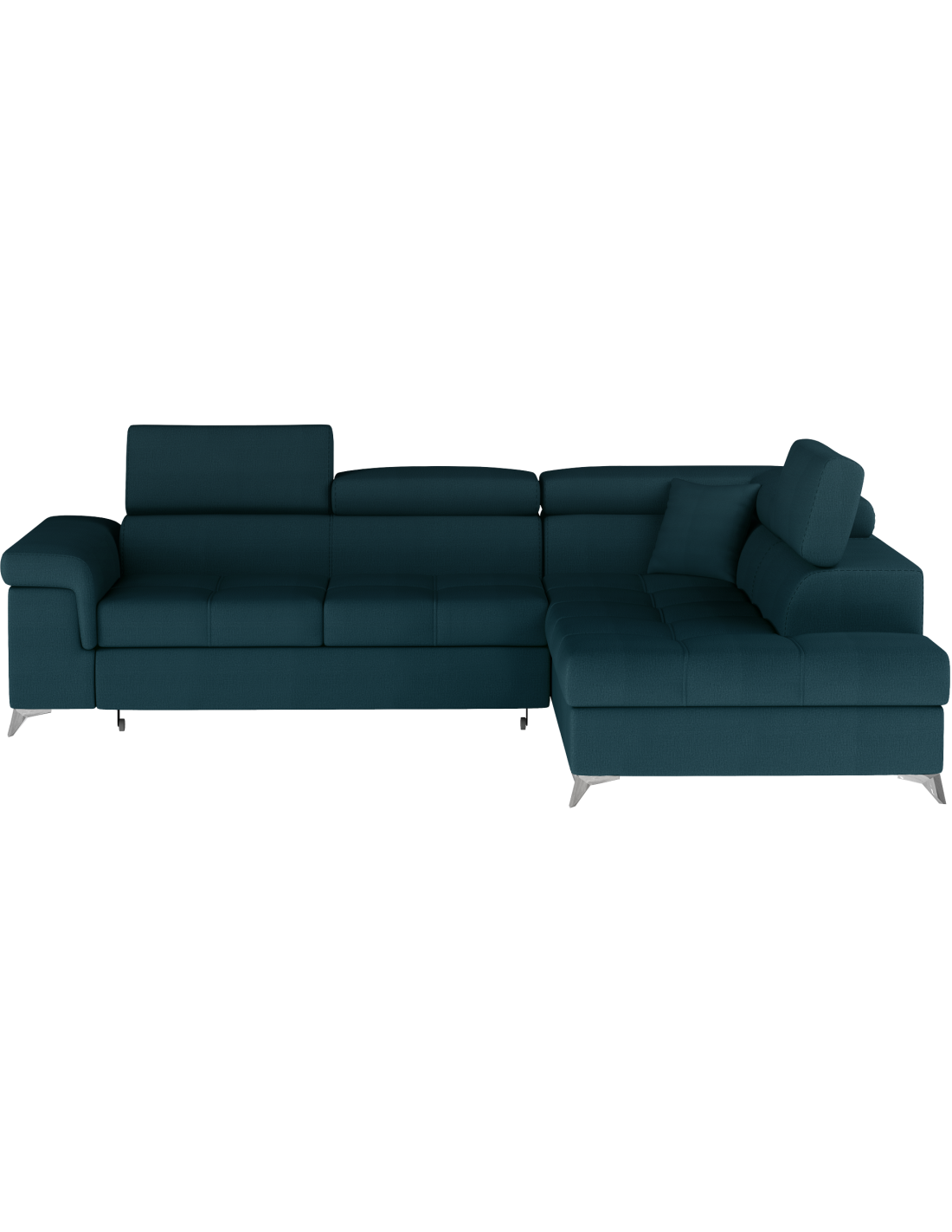 Canapé D'Angle Convertible Palazzo 4 Places Bleu Foncé - Angle Droit Avec 1 Coussin