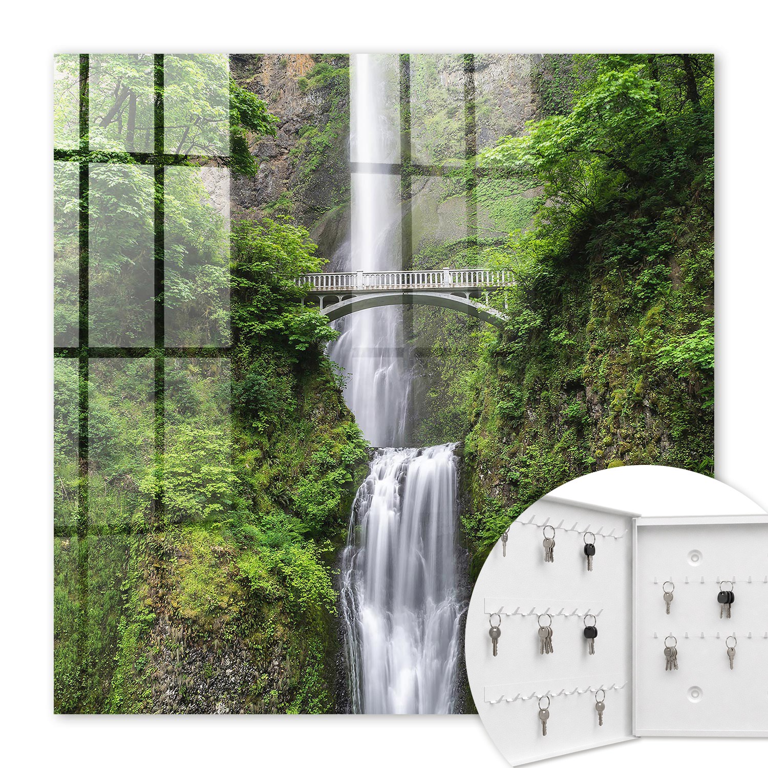 Armoire À Clés - (30 Cm X 30 Cm) - Boîte À Clés Murale - Coffret De Rangement Pour Clés - Couleur Blanche - Ouverture Vers La Gauche - Pour Maison Et Bureau - Harmonie Naturelle