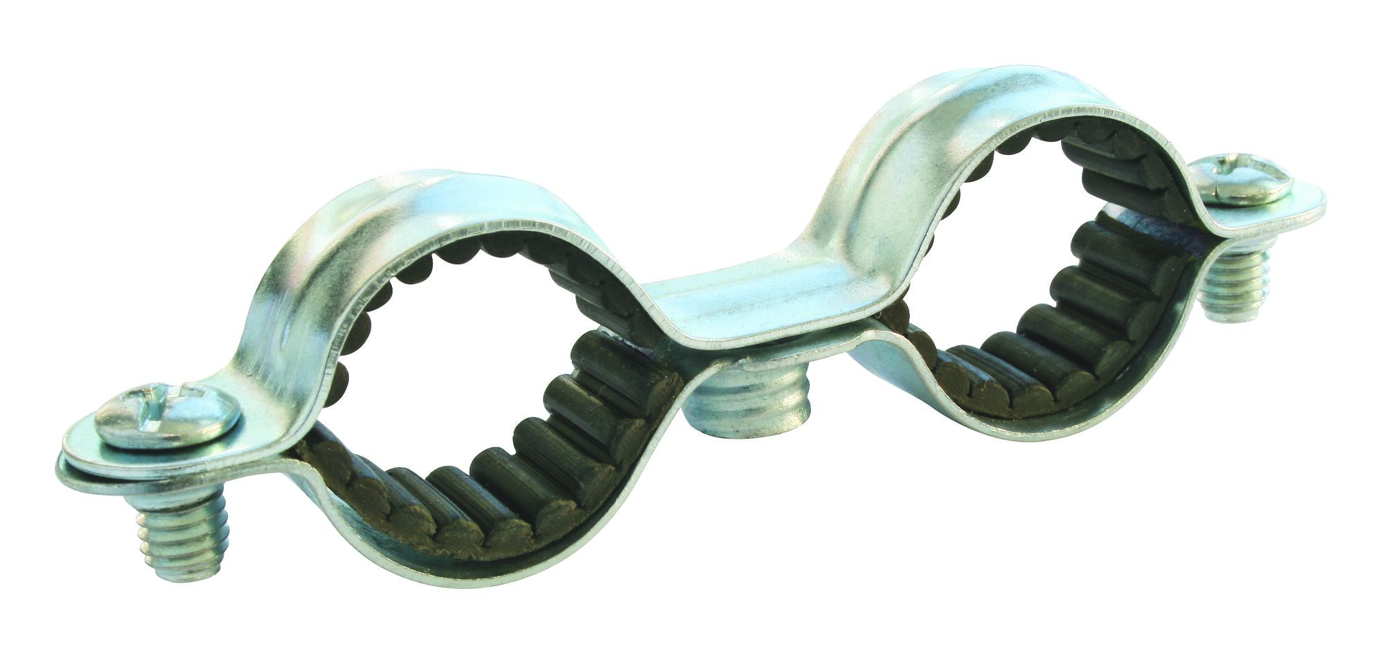 Ayor - Collier De Fixation Double Isophonique Pour Plomberie Ø16 (x10 ) - Acier Nickelé