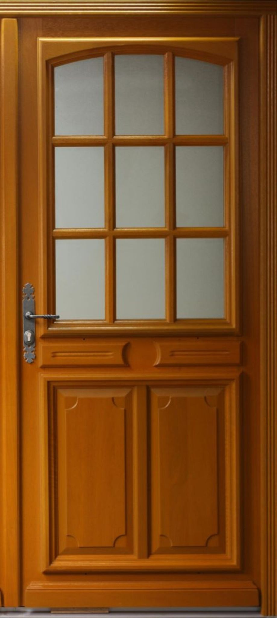 Gd Menuiseries - Porte D'Entrée Bois Vitrée, Marine, H,215xl,90 P, Droit Côtes Tableau