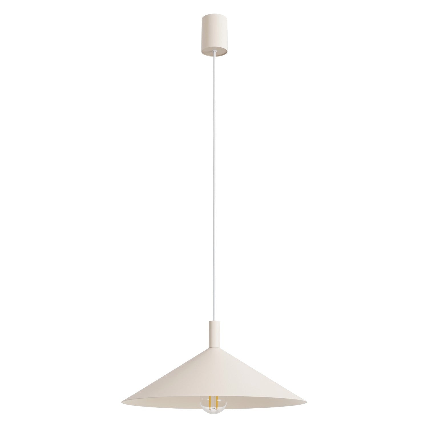Suspension Classique Beige Abat-jour Conique Ø40 Cm 1xe27 15w Nox Sollux Lighting