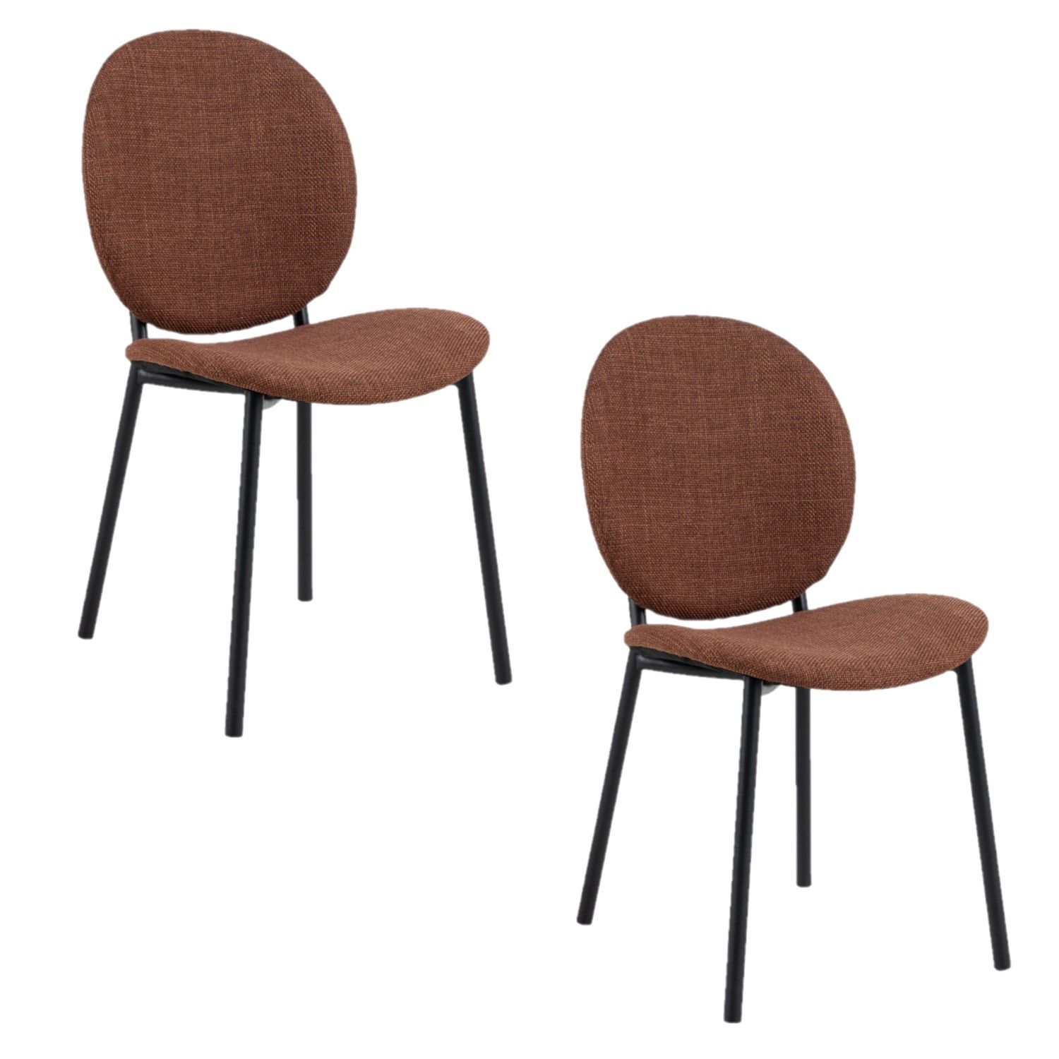 Lot De 2 Chaises De Salle À Manger En Tissu Et Acier Cliff