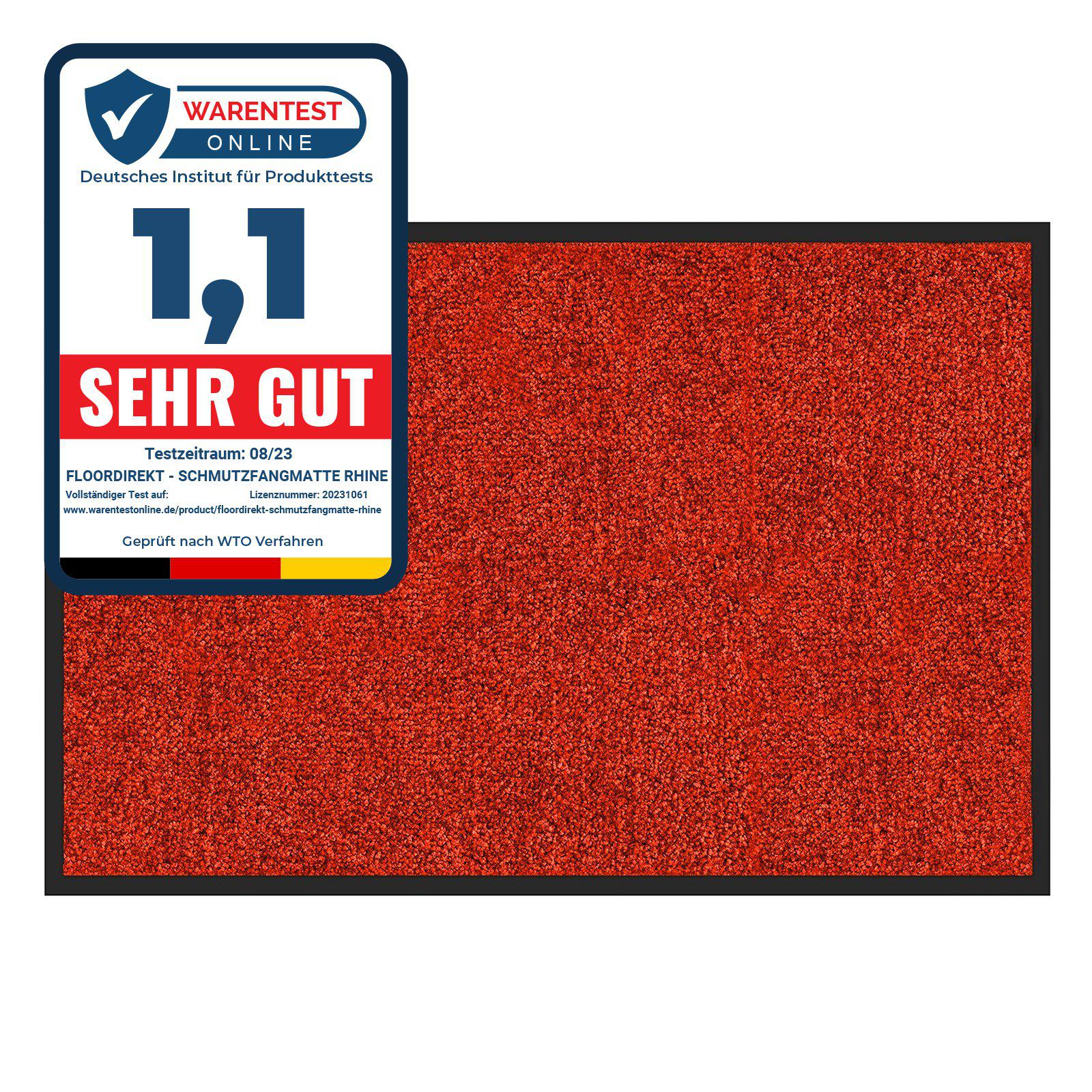 Karat - Tapis De Porte Paillasson D'Entrée Rhine Rouge 90 X 120 Cm