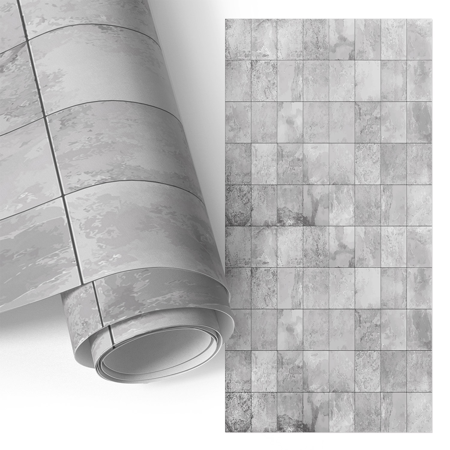 Film Adhésif - Adhésif Décoratif - Pour Meubles - Relookez Vos Meubles Et Votre Cuisine Facilement Carreaux Gris 50x100 Cm