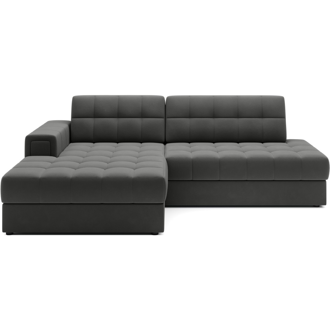 Canapé D'Angle Convertible Cubito Marron 240 Cm Avec Coffre De Rangement Et Couchage