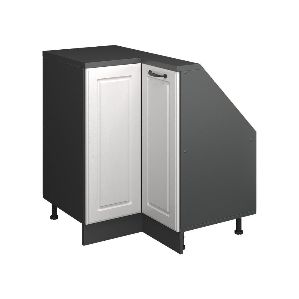Meuble De Rangement Sous Pente Armoire D'Angle Rion, Blanc Cottage/anthracite, 75.6x81.6cm Avec 1 Porte, Vicco