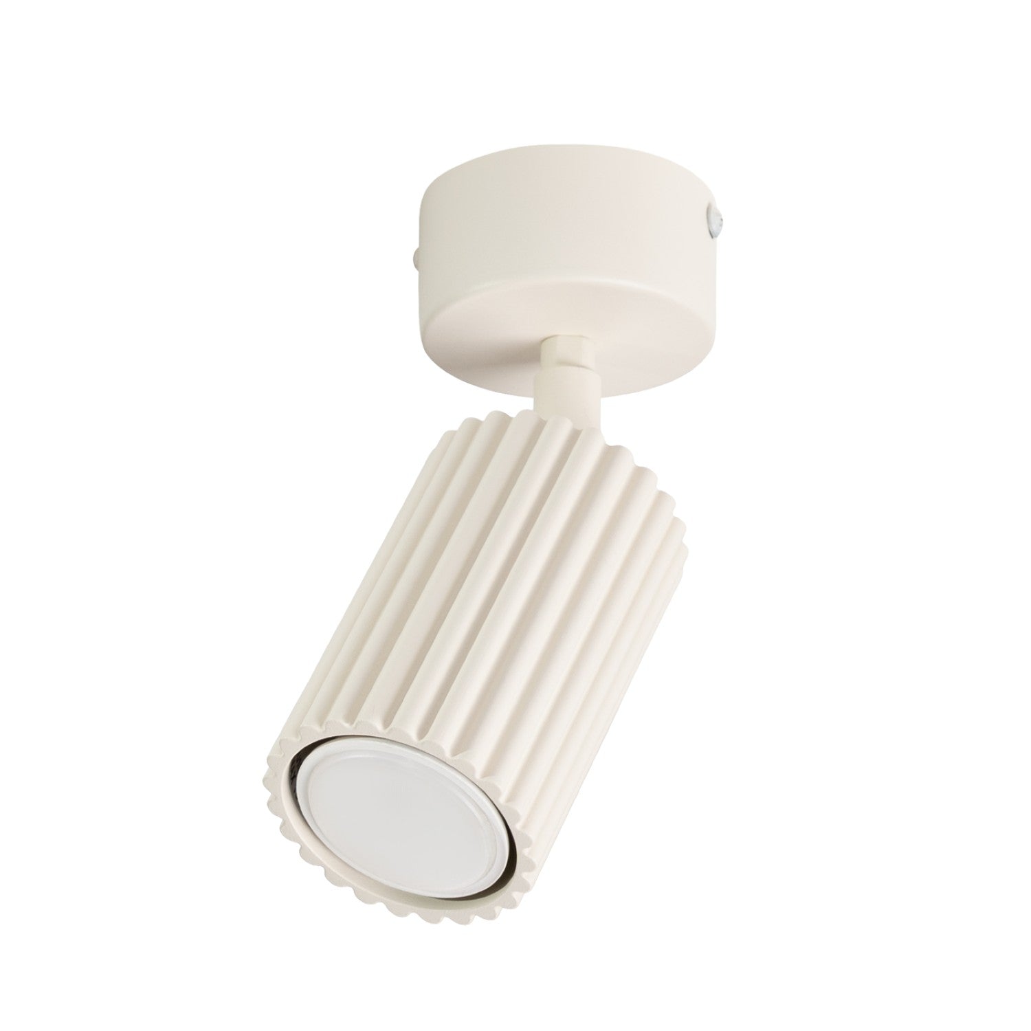 Spot Plafond Rond Strié Beige 1xgu10 10w Karbon Sollux Lighting