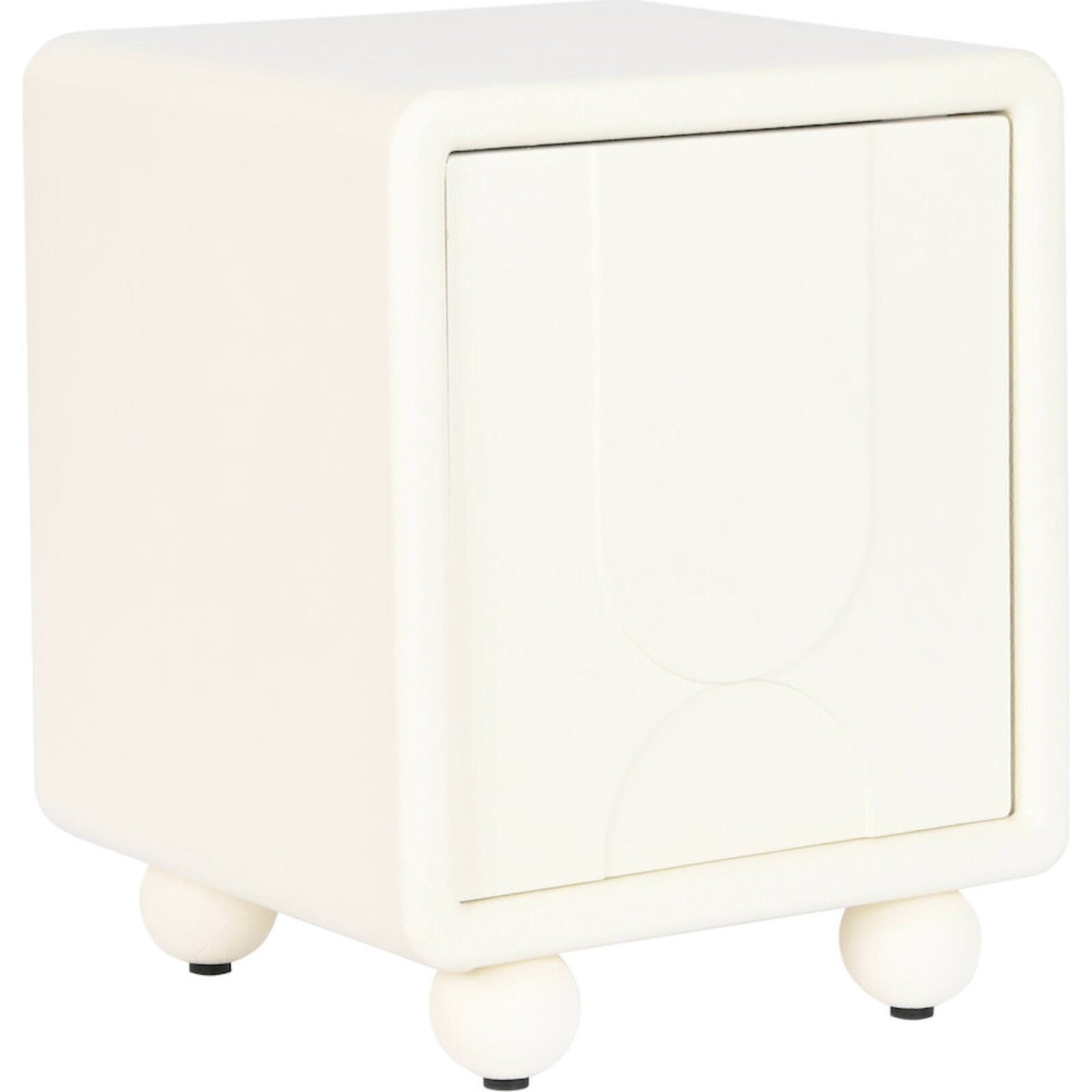 Table De Chevet Blanche Épurée Pour Chambre Moderne - Blanc Cassé Satiné