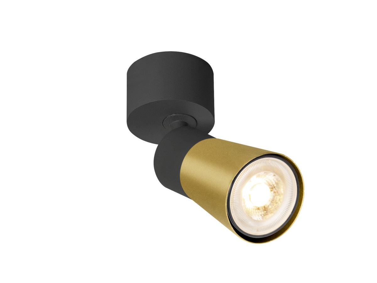 SLV Plafonnier Puri 2.0 Cone, noir/doré, Ø 5 cm