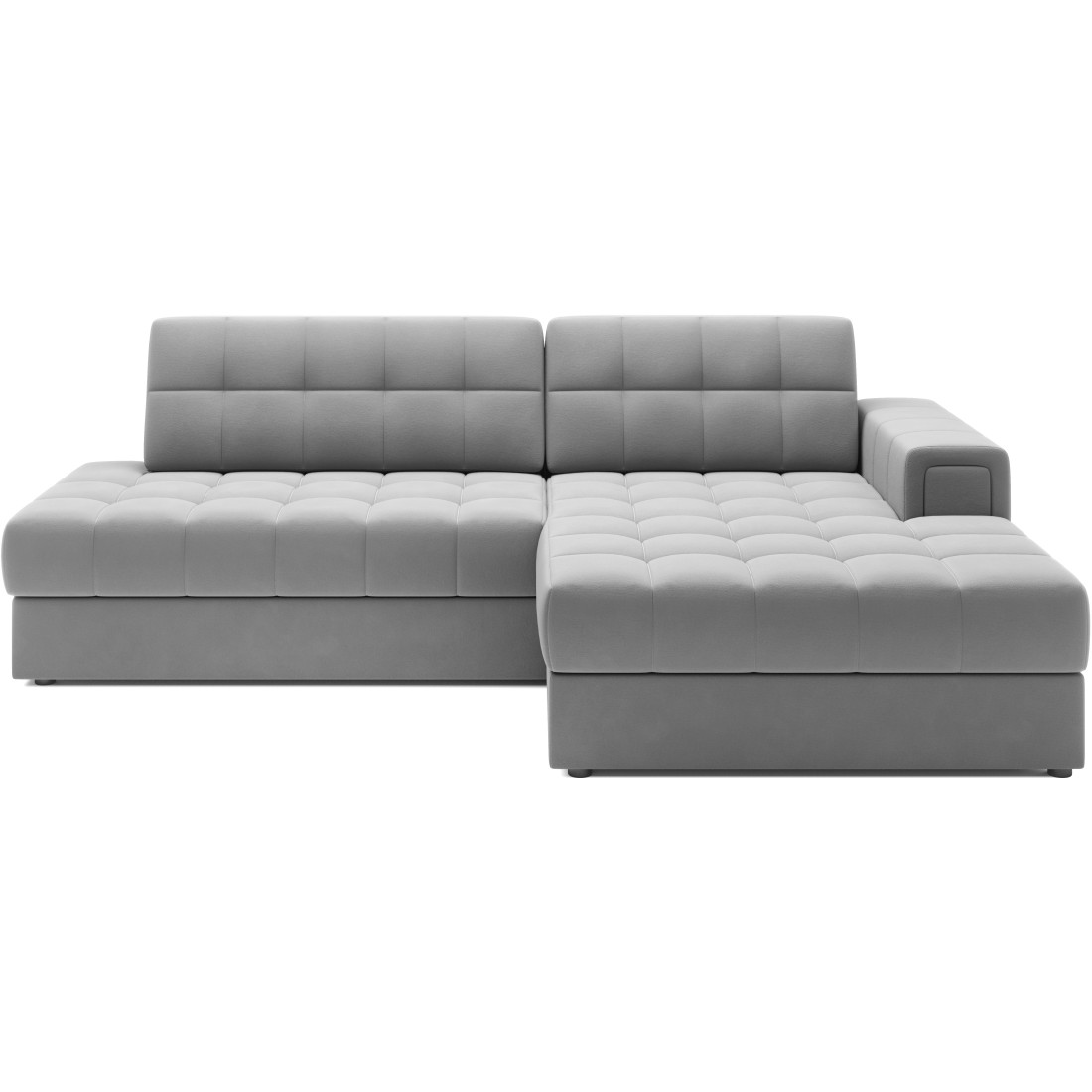 Canapé D'Angle Convertible Cubito Gris 240 Cm Avec Coffre Et Couchage