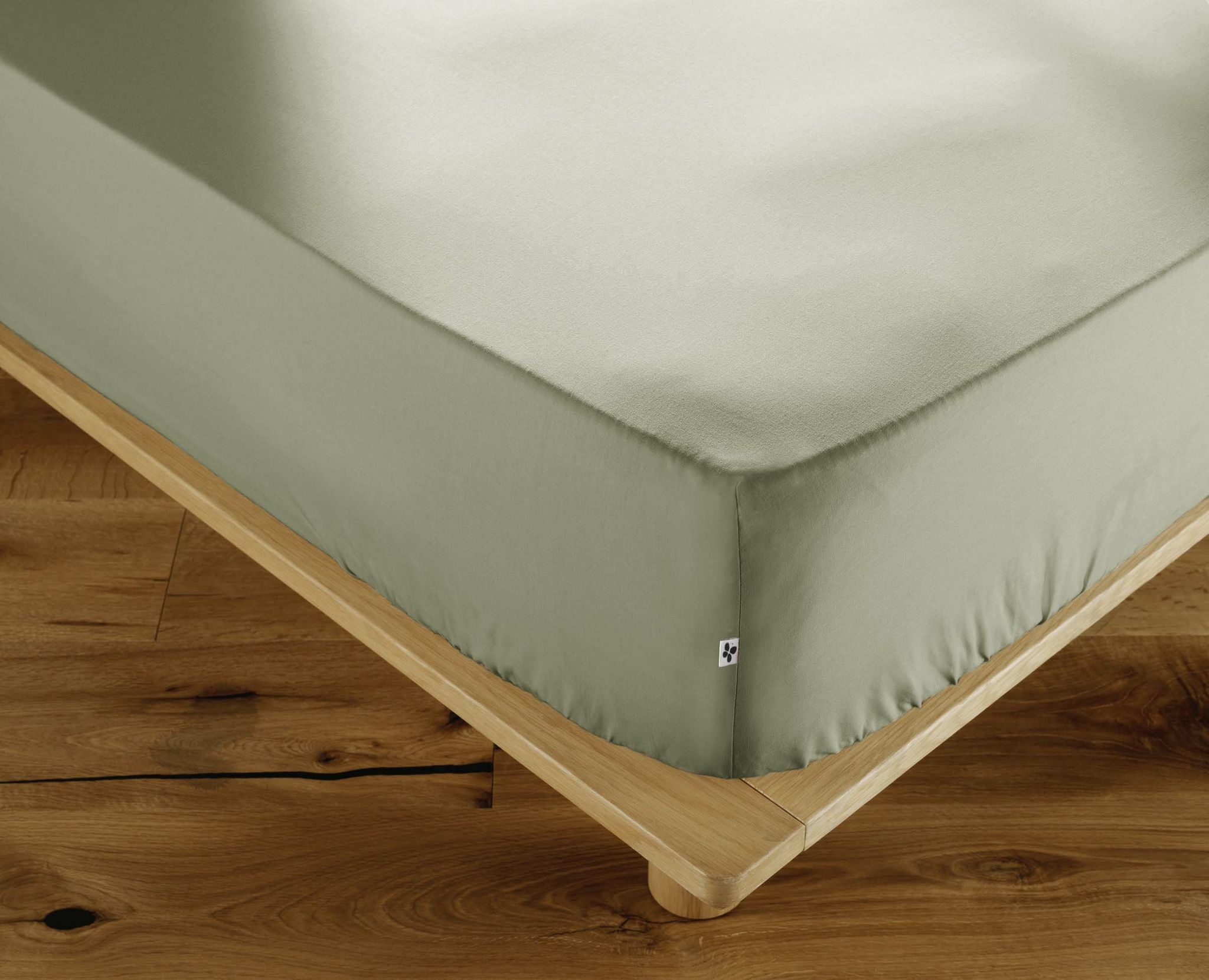 Drap-housse 140 X 190 Cm Percale De Coton 120 Fils Unie Perrine - Sauge