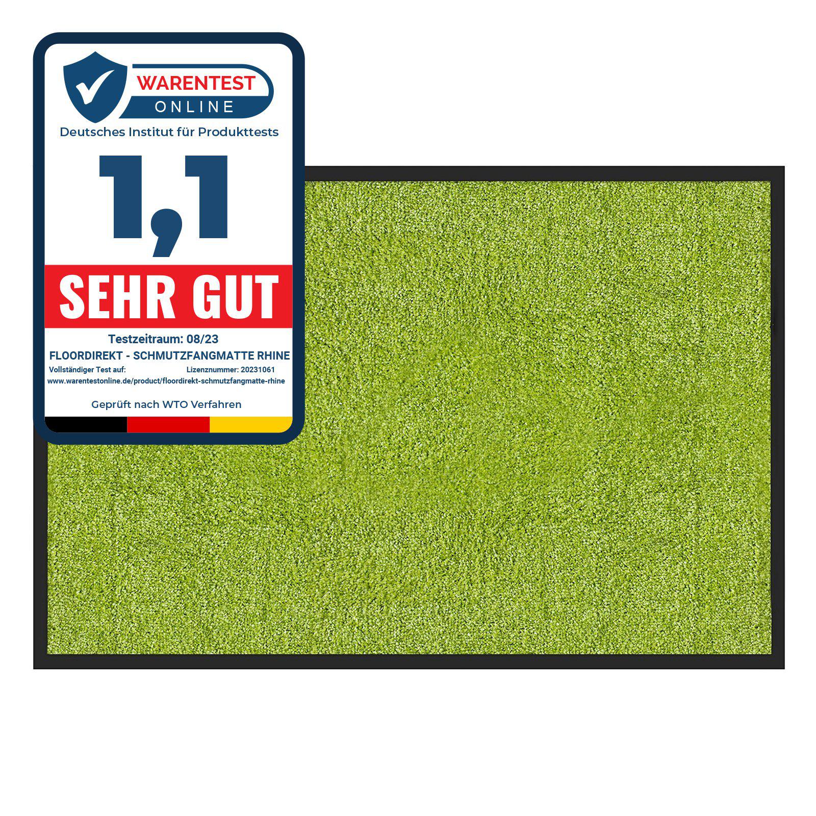 Karat - Tapis De Porte Paillasson D'Entrée Rhine Vert Citron 60 X 90 Cm