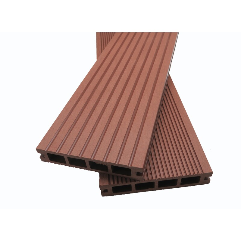 Mccover - Lame Terrasse Bois Composite Alvéolaire Dual - Coloris - Brun Rouge, Epaisseur - 25mm, Largeur - 14 Cm, Longueur - 360 Cm