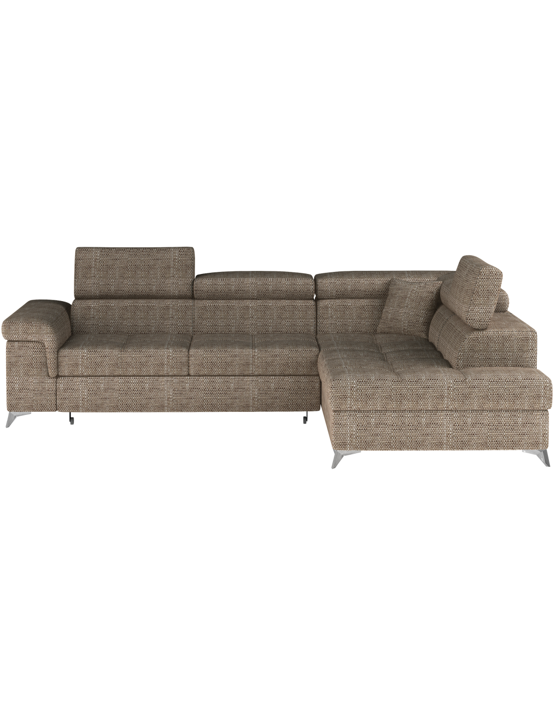 Canapé D'Angle Convertible Palazzo 4 Places Beige - Angle Droit Avec 1 Coussin