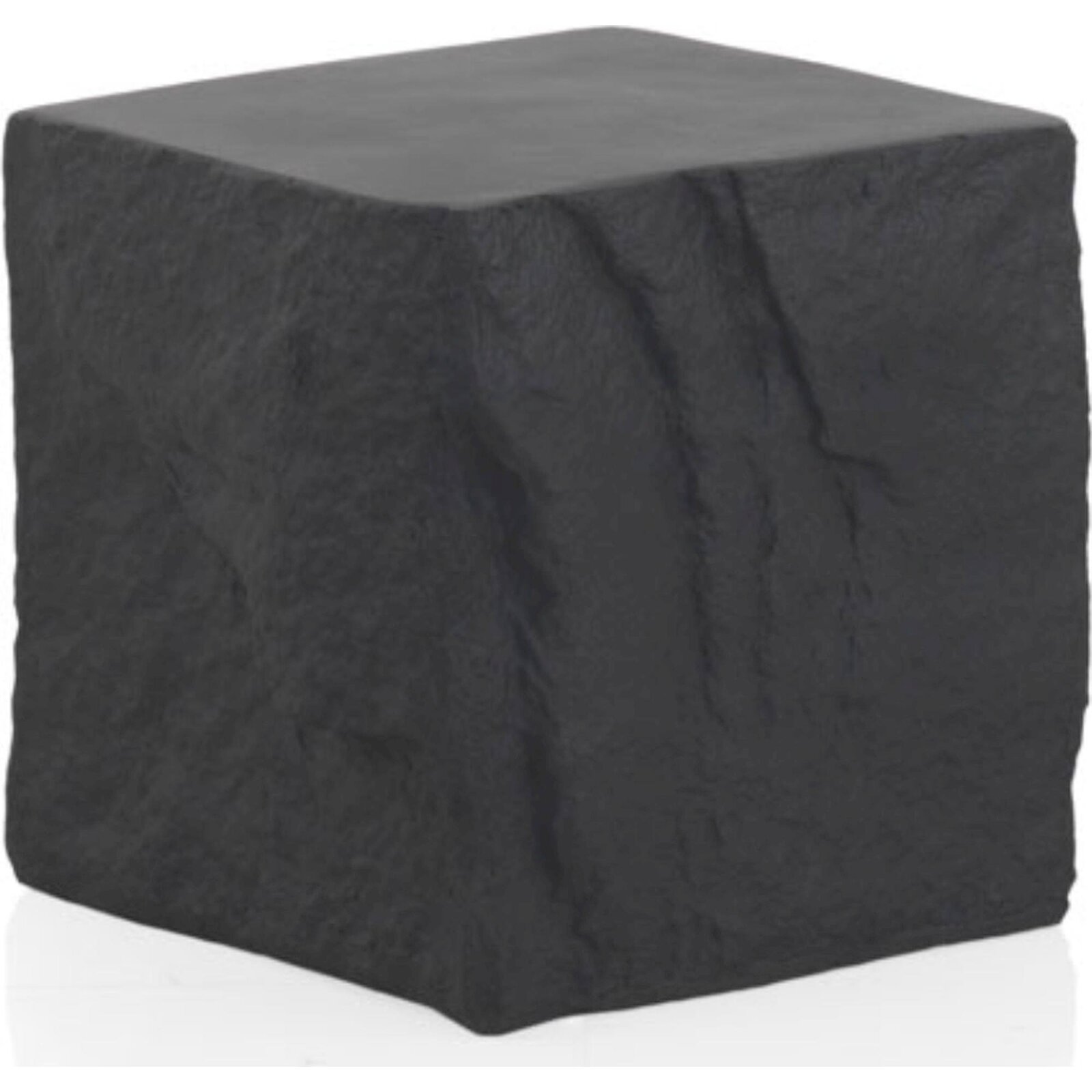 Tabouret Effet Pierre Noire En Polyrésine Pour Intérieur Ou Extérieur - Noir Effet Pierre Naturelle