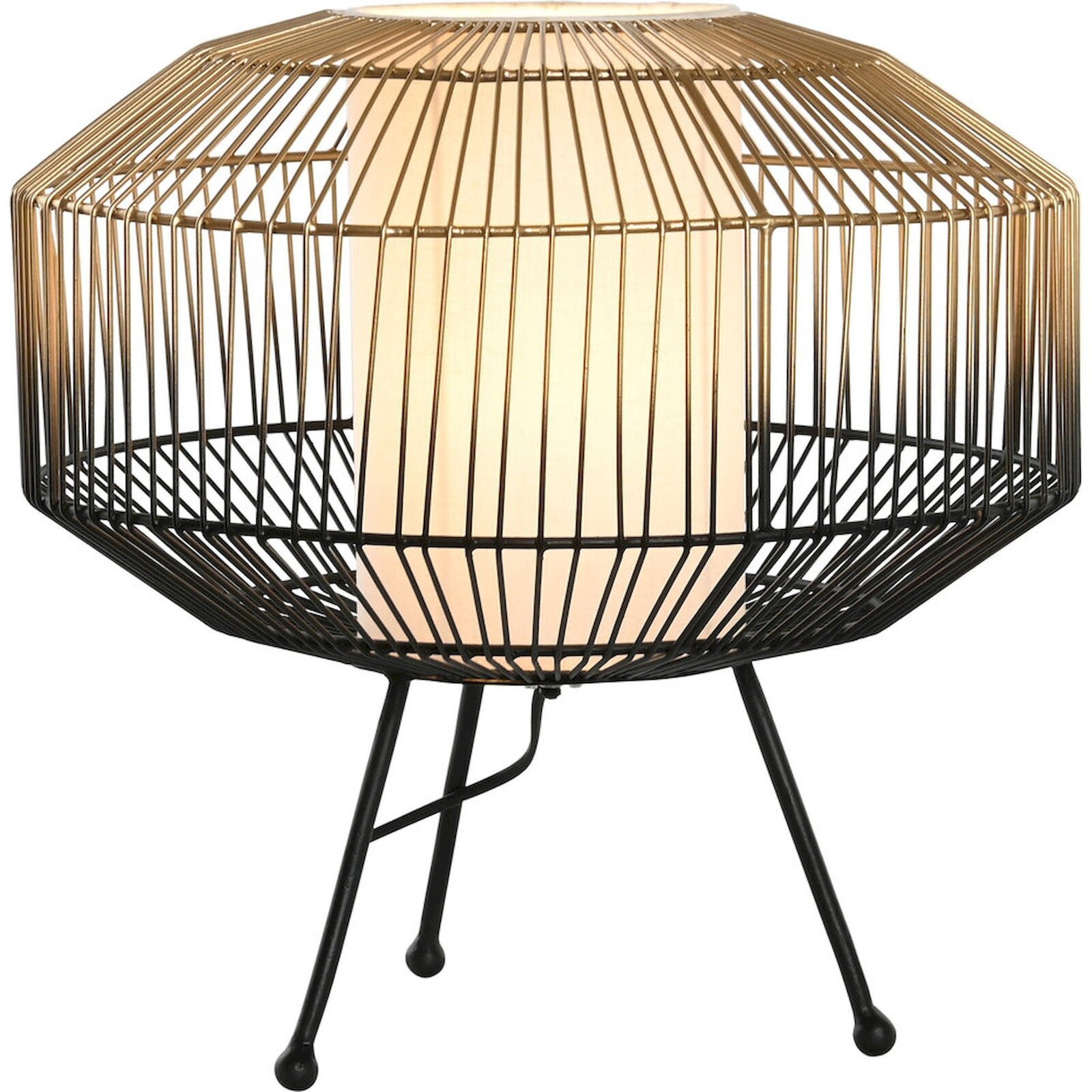 Lampe De Salon Noir Et Doré Au Design Élégant - Noir Intense Avec Finitions Or
