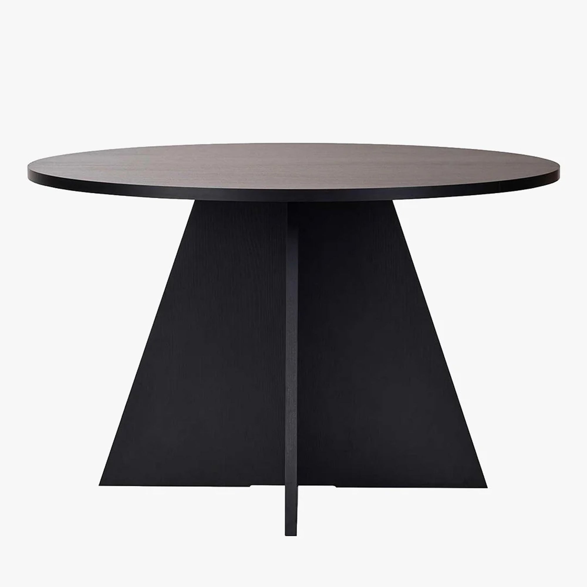 Leyva - Table À Manger Ronde Couleur Bois Noir D120 Cm