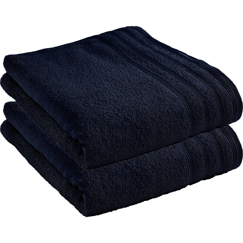 Lot De 2 Draps De Bain "spa" 90 X 150 Cm / 400 Gr/m² - "spa" Bleu Nuit - - "spa" Bleu Nuit - Drap De Bain 90 X 150 Cm