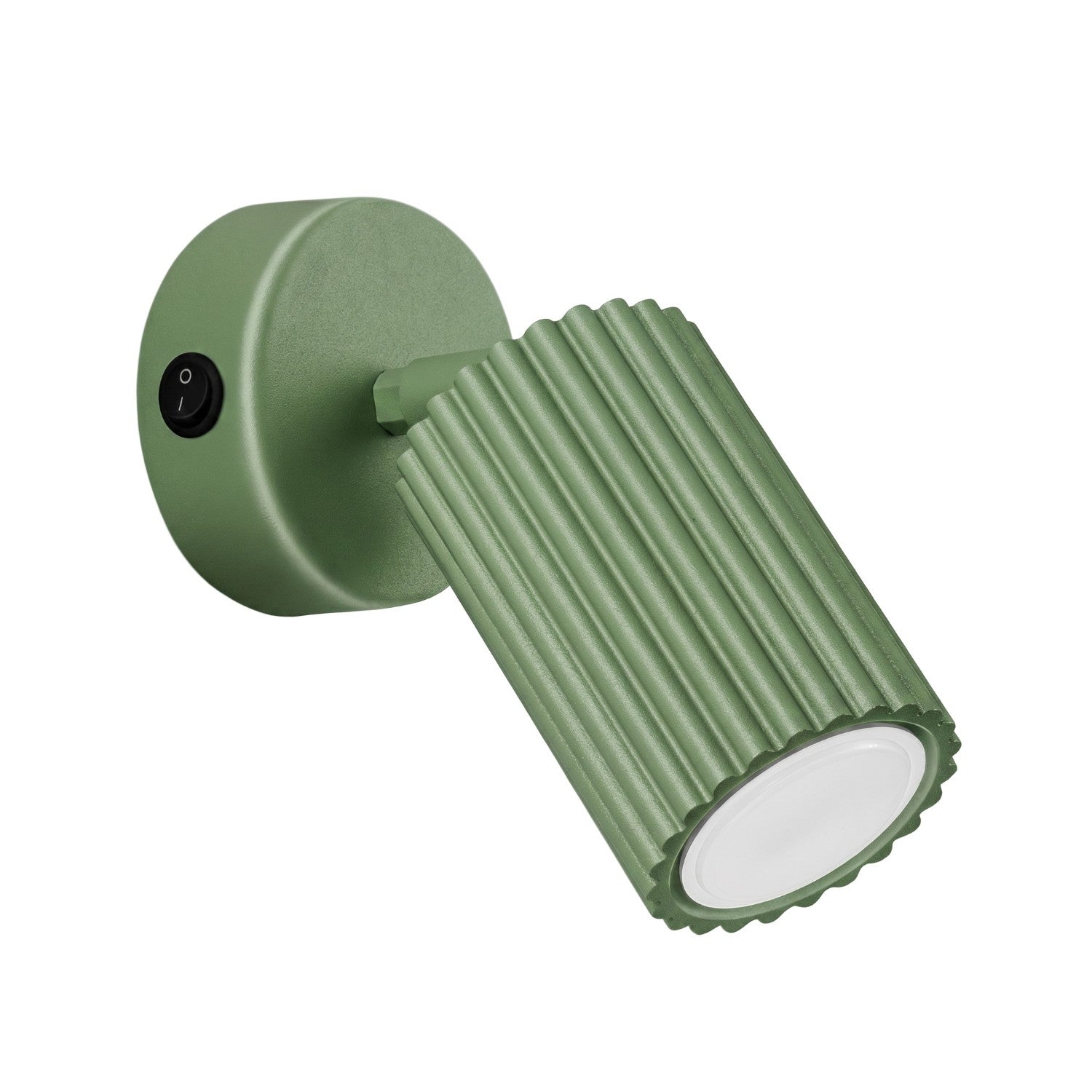Applique Murale Moderne Verte Sauge Striée Spot Orientable Interrupteur 1xgu10 10w Karbon Sollux Lighting