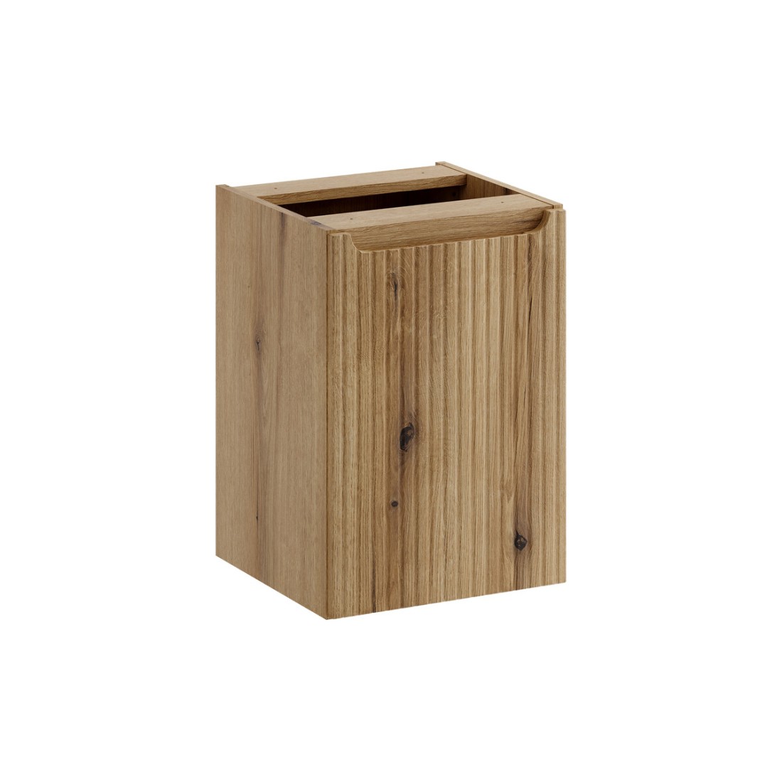 Meuble Salle De Bain Vano 40 Cm Chêne Suspendu Avec Panier À Linge