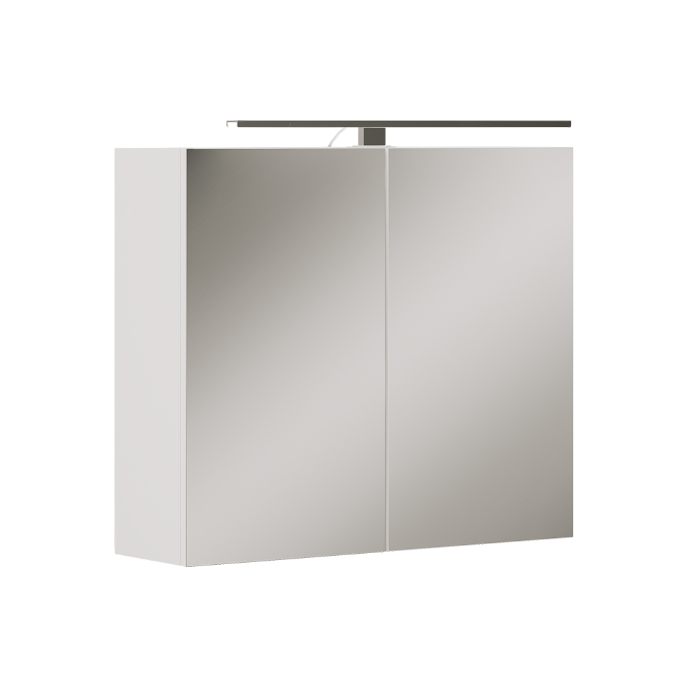 Armoire De Toilette Lavio, Blanc, 70x60cm Avec Éclairage Led, Vicco