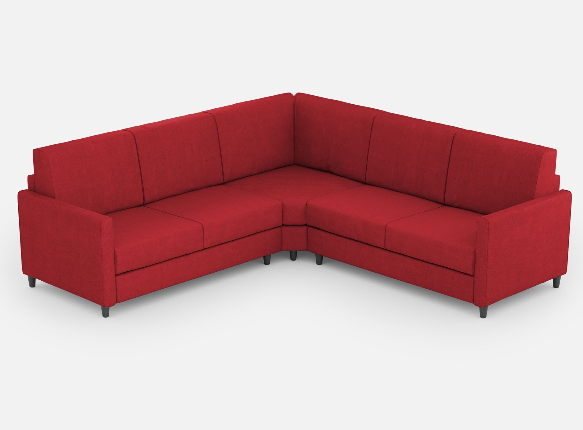 Canapé D'Angle Moderne Italien Tissu Rouge Korane - 5 Tailles 221x221 Cm-taille 221x221 Cm