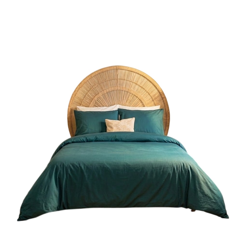 Parure De Lit 240 X 260 Cm Percale De Coton Uni Bleu