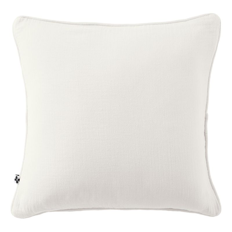 Coussin Déhoussable Avec Passepoil "gaïa" 45 X 45 Cm "gaze De Coton" L'Effet Papillon - Gaia Chantilly -