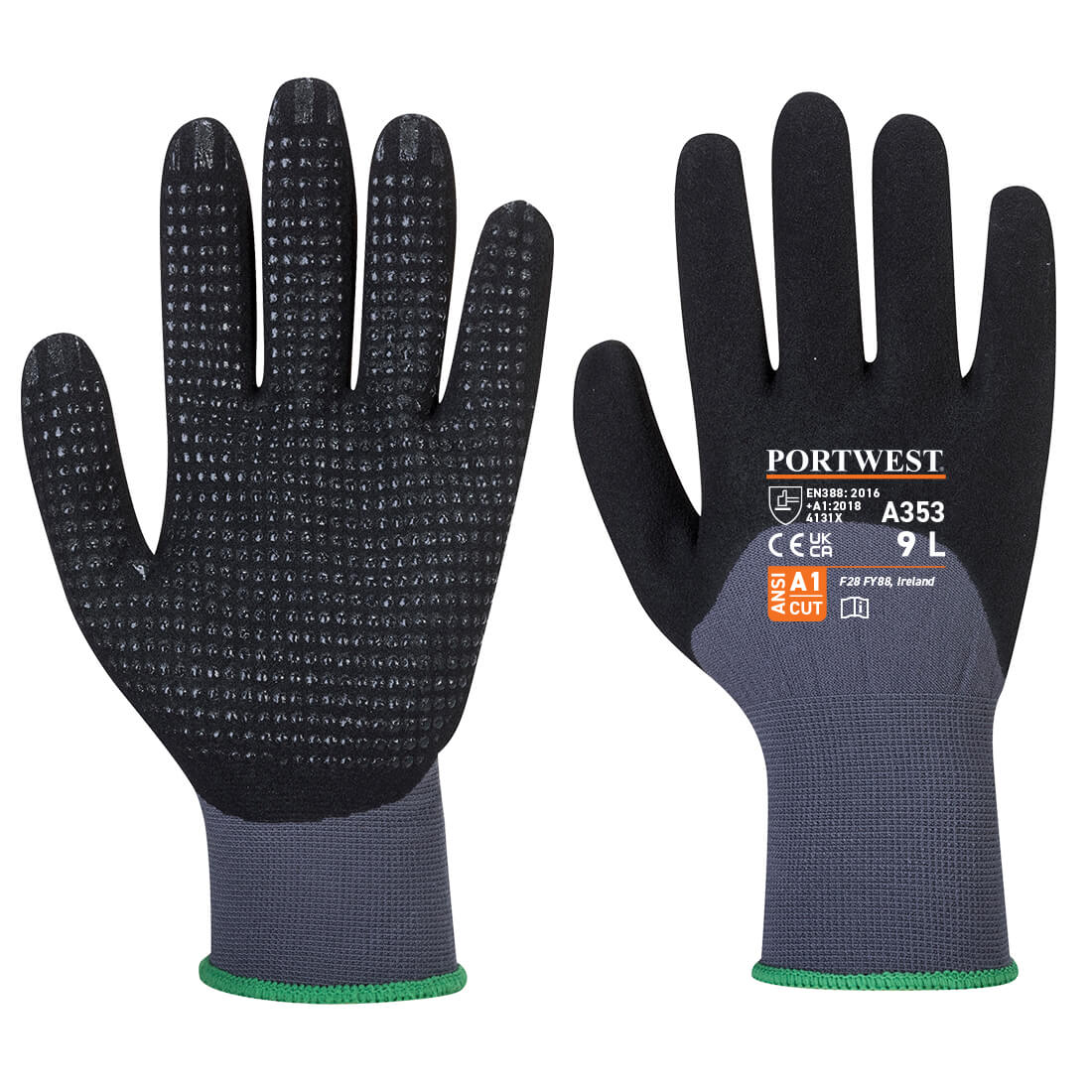 Gant Dermiflex Ultra Plus - S - Gris/noir - Portwest