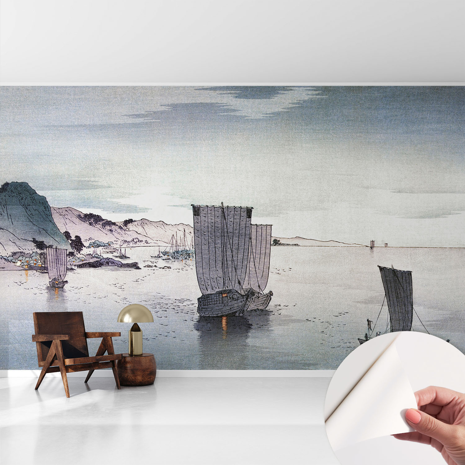 Papier Peint Autocollant Avec Imprimé Décoratif Pour Salon Et Chambre À Coucher Installation Facile Scène Maritime 416x254 Cm
