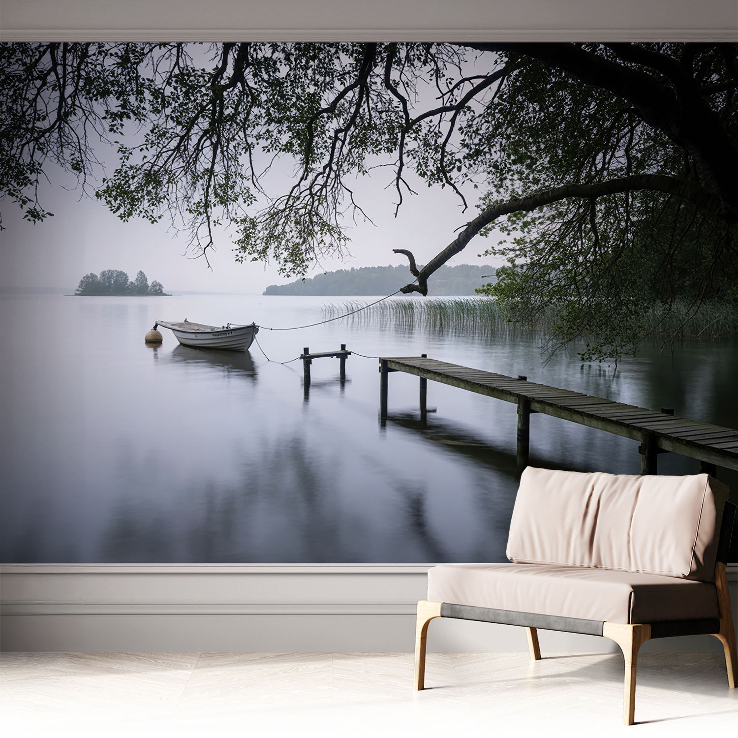 Papier Peint Autocollant À Motifs Décoratifs Pour Salon Chambre Et Bureau Décoration Murale Élégante Avec Colle Lac Paisible 312x219 Cm