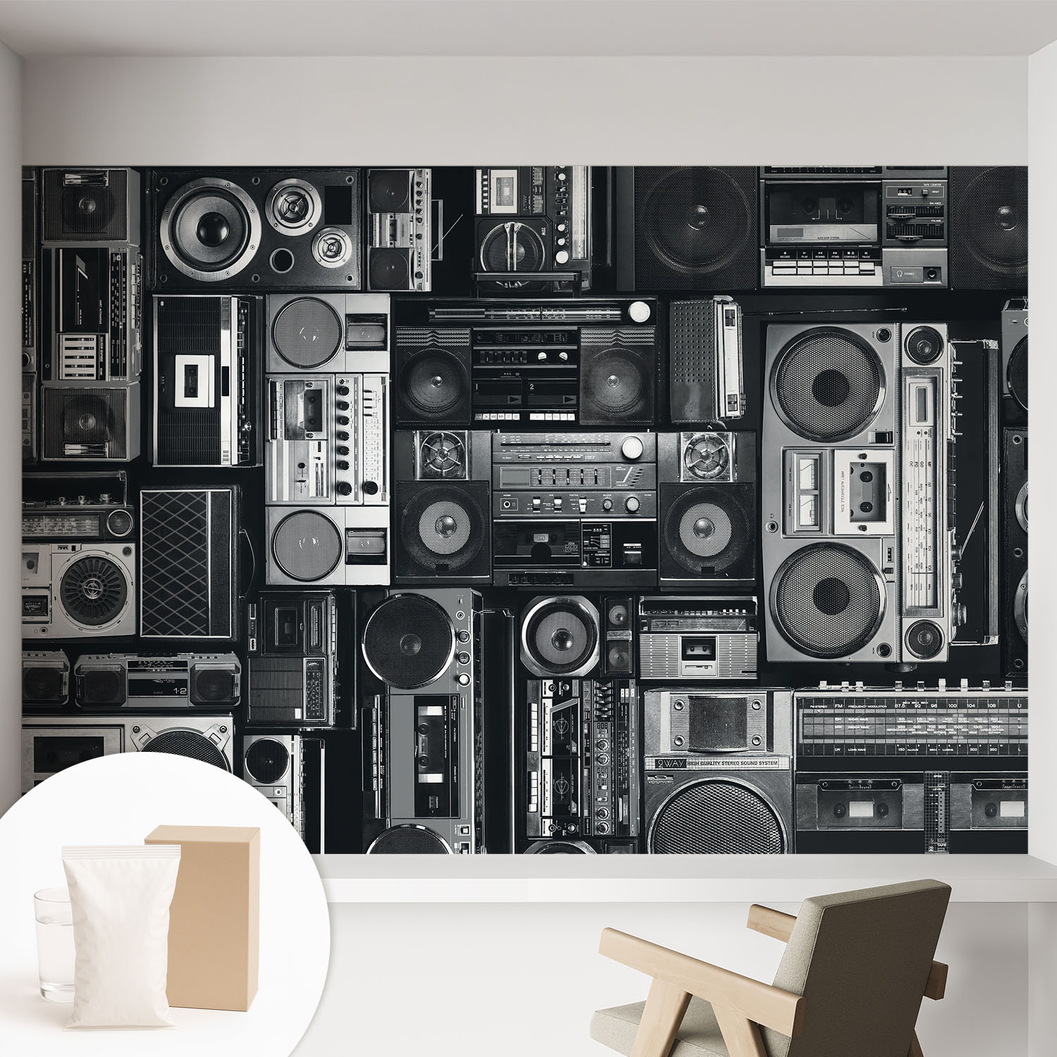 Papier Peint Intissé Avec Imprimé Installation Simple Qualité Excellente Sans Désordre - Colle Incluse Gratuite Radio Rétro 152x104 Cm