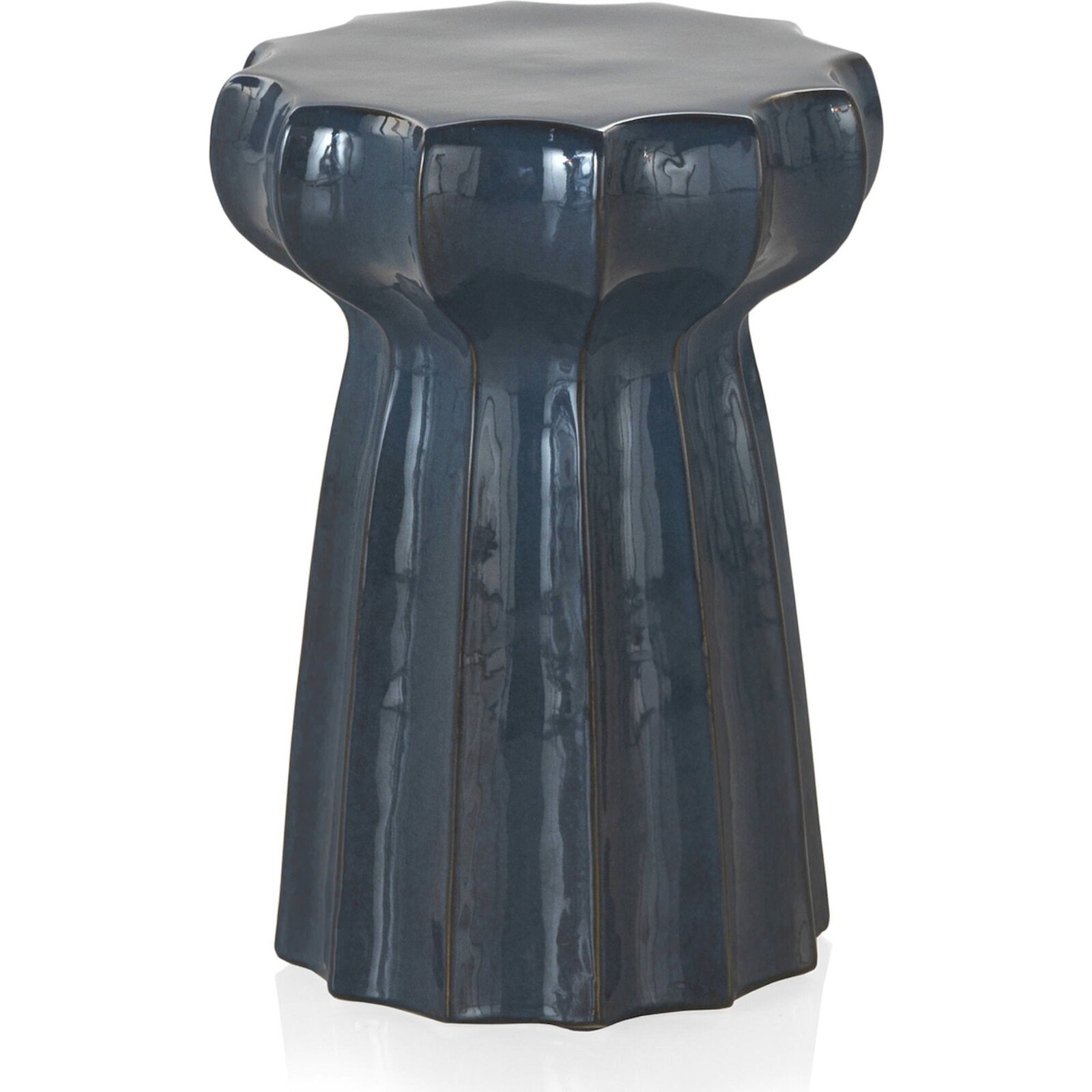 Tabouret Céramique Bleu Finition Brillante Pour Intérieur Raffiné - Bleu Profond Finition Brillante