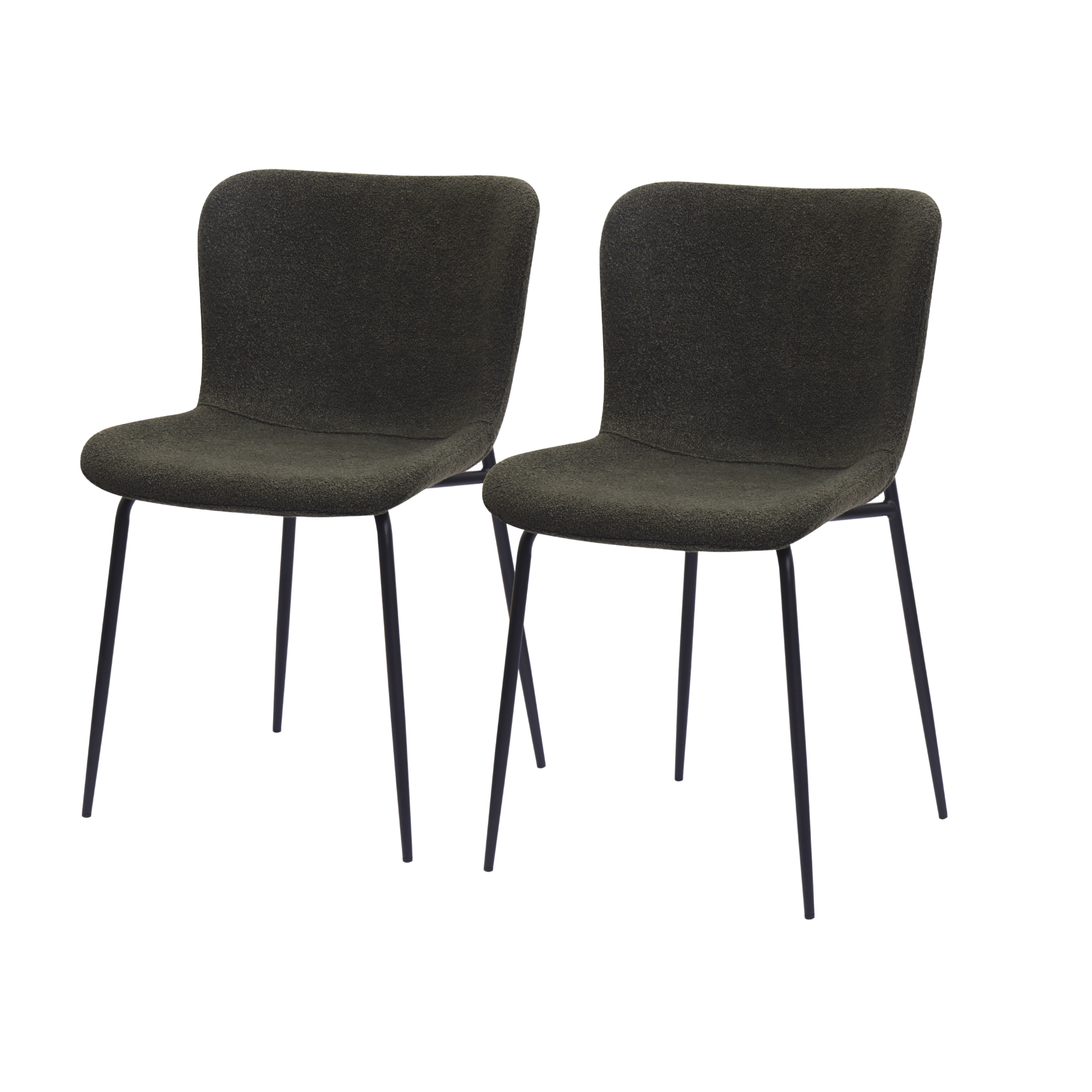 Redom Lot De 2 Chaises De Salle À Manger, Dossier Haut Arrondi, Soutien Lombaire, Montage Sans Outil, Tissu Et Métal Vert