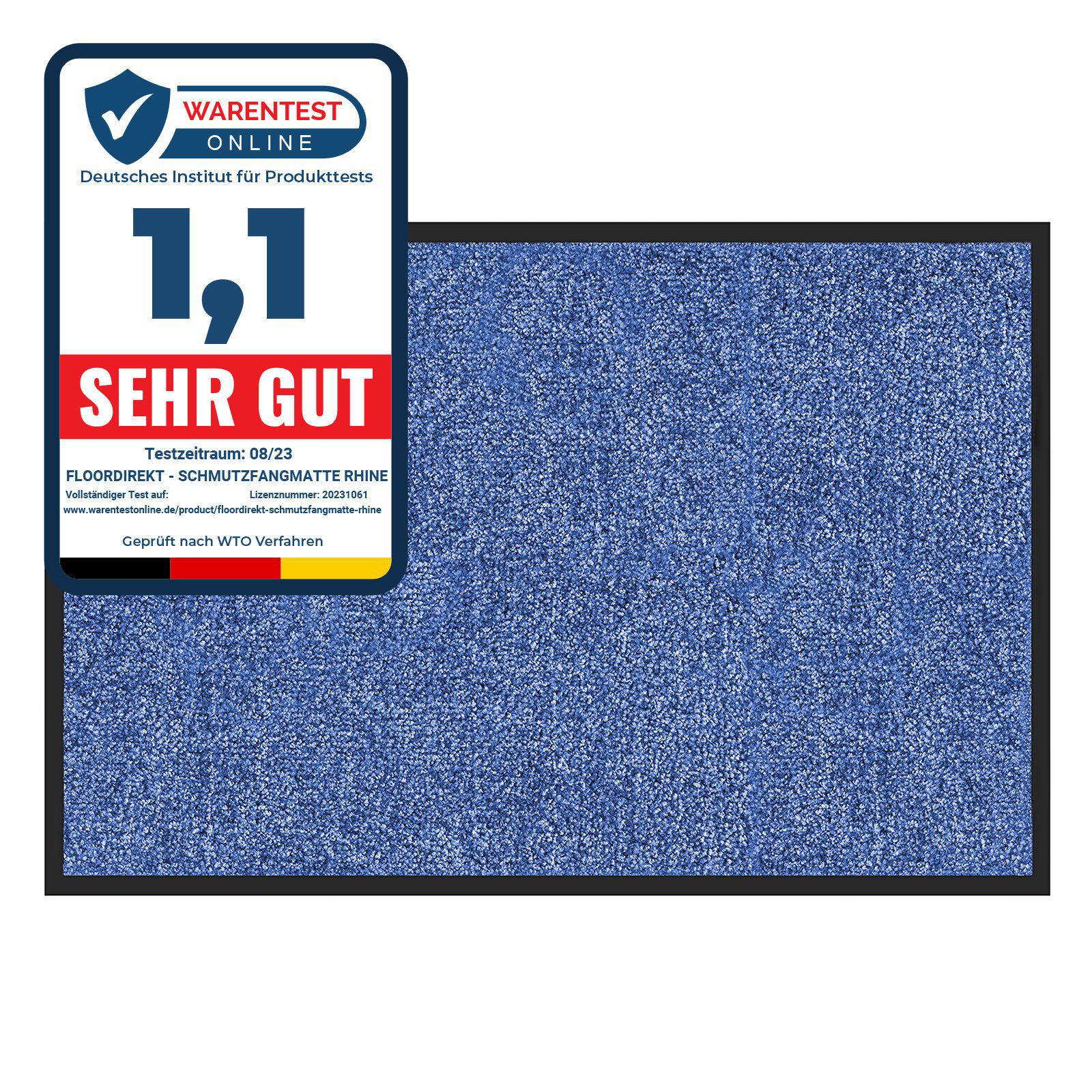 Tapis De Porte Paillasson D'Entrée Rhine Bleu 40 X 60 Cm