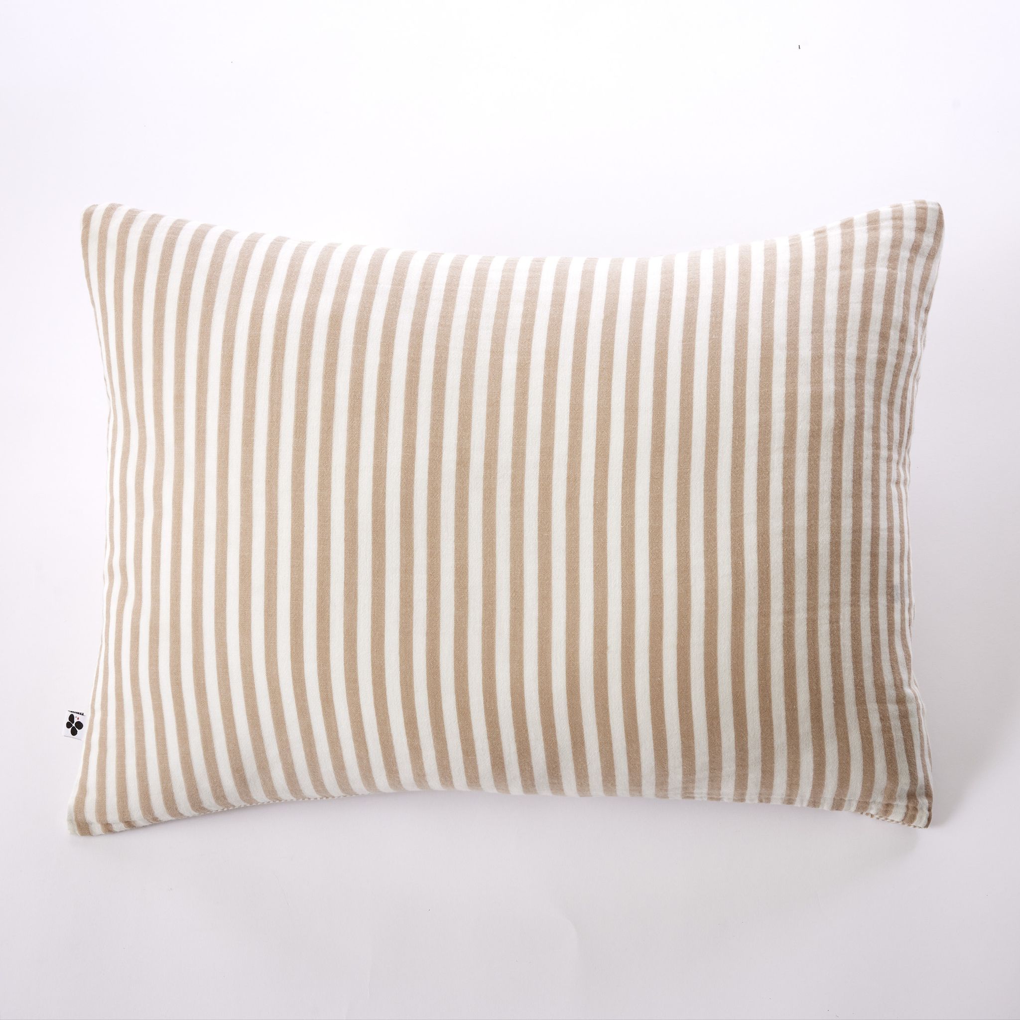 Taie D'oreiller Livia 50 X 70 Cm - Double Gaze De Coton Rayée - Ficelle