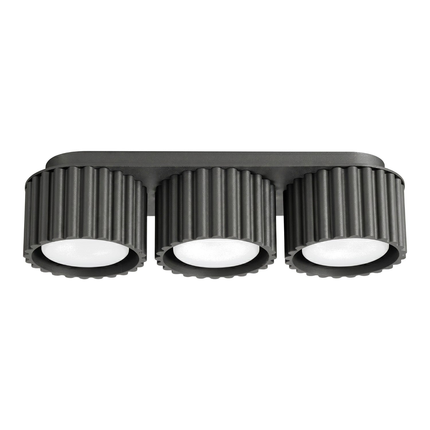 Spot De Plafond Moderne Triple Noir Strié 3xgx53 10w Aura Sollux Lighting