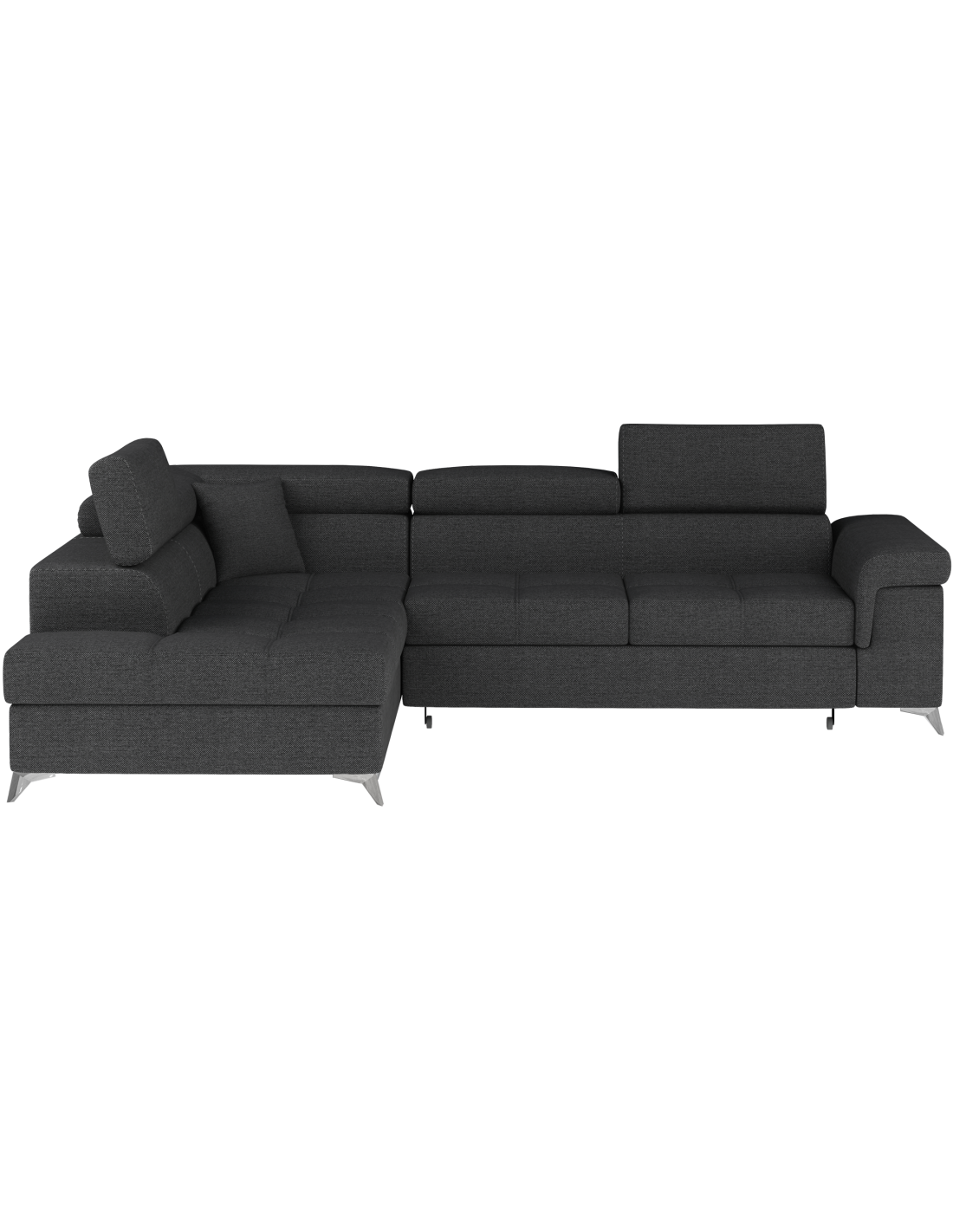 Canapé D'Angle Convertible Palazzo 4 Places Gris Foncé - Angle Gauche Avec 1 Coussin