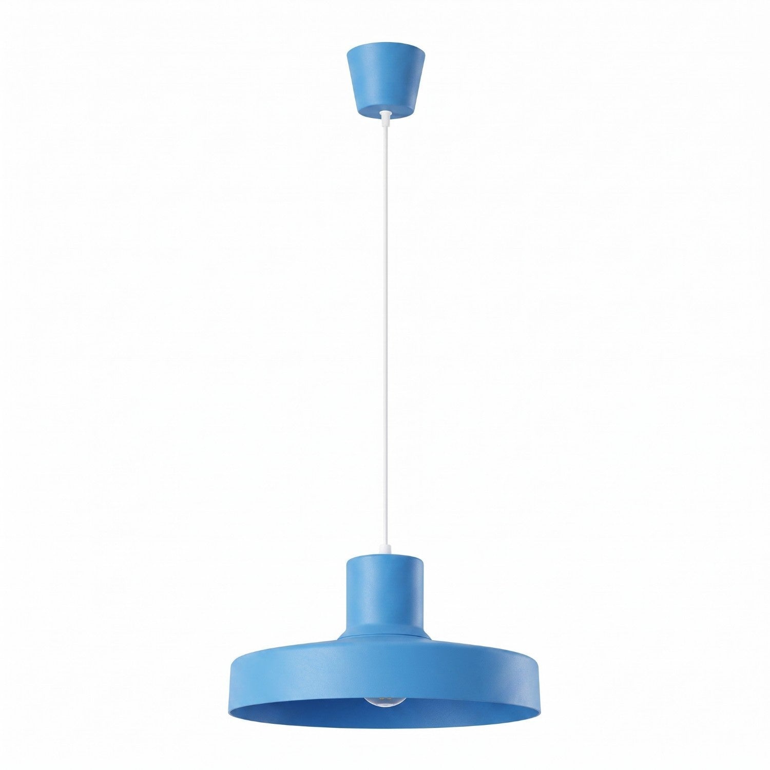 Suspension Rétro Bleue Ronde En Métal 1xe27 15w Bilo Sollux Lighting