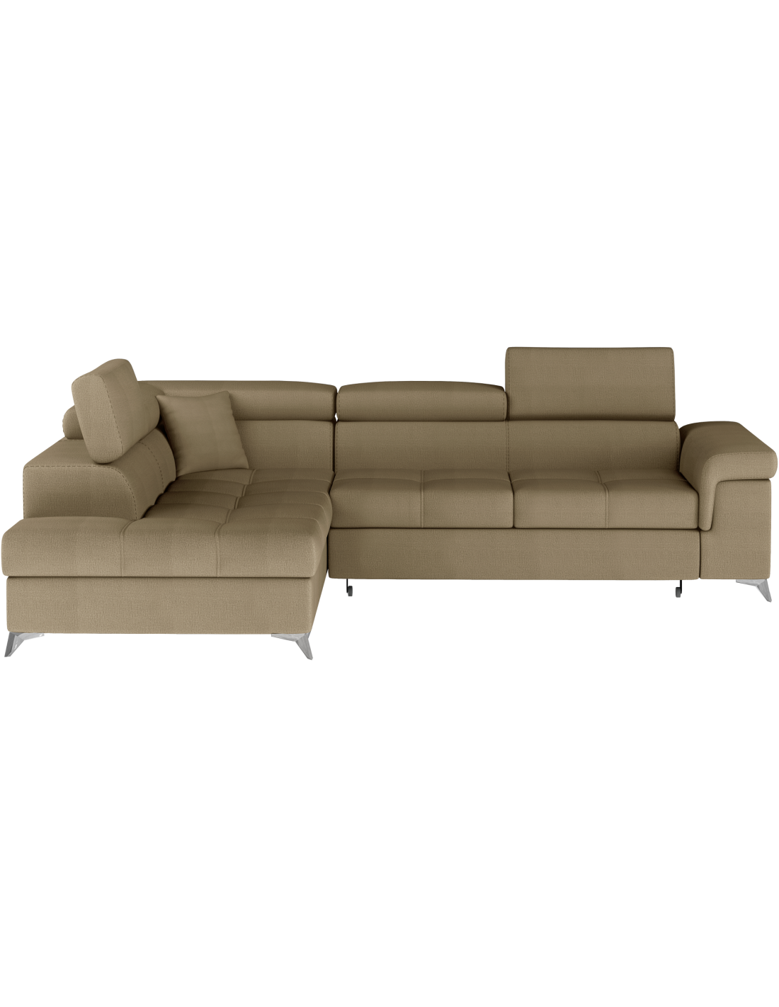 Canapé D'Angle Convertible Palazzo 4 Places Marron - Angle Gauche Avec 1 Coussin