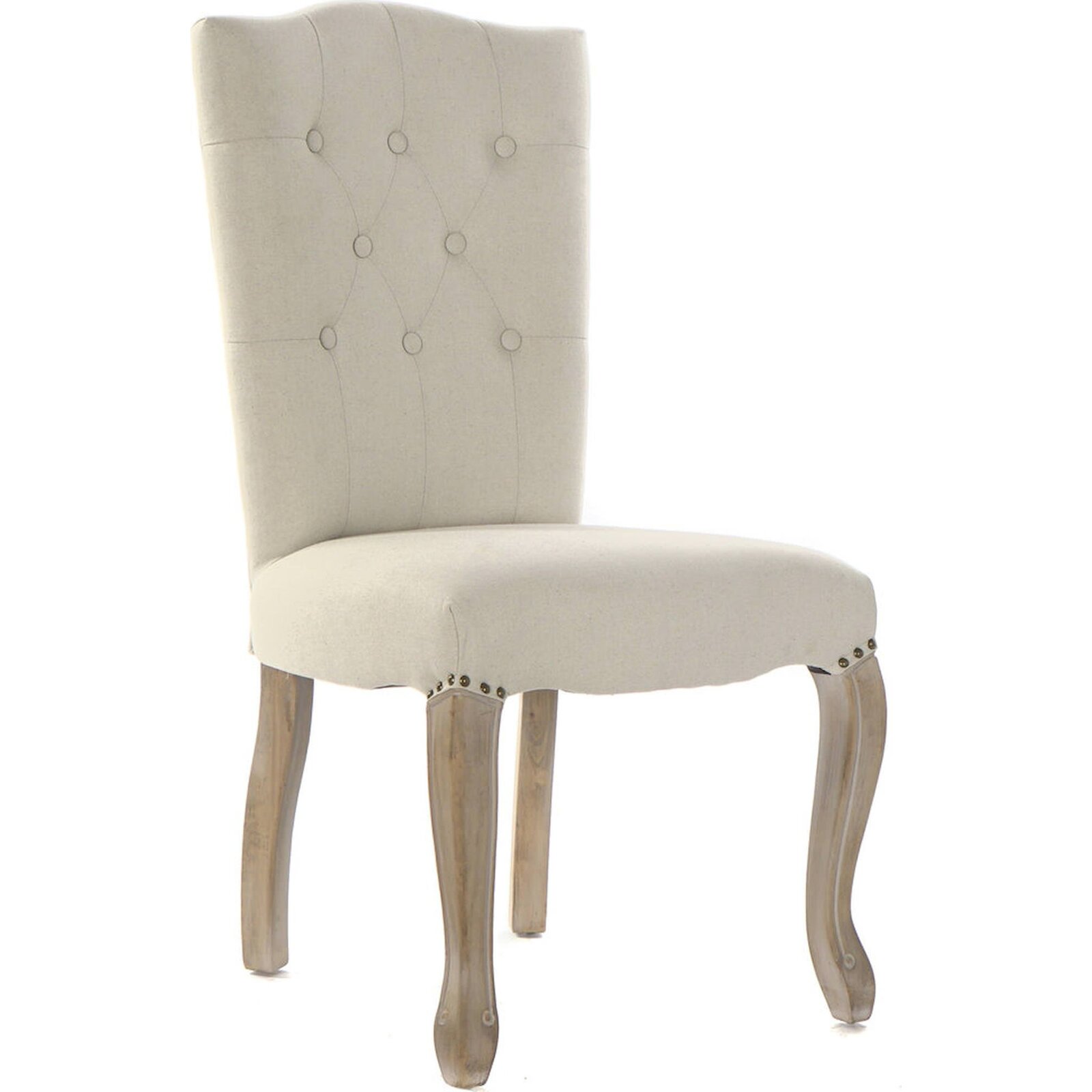 Chaise De Cuisine Élégance En Lin Beige Et Bois Naturel - Beige Naturel