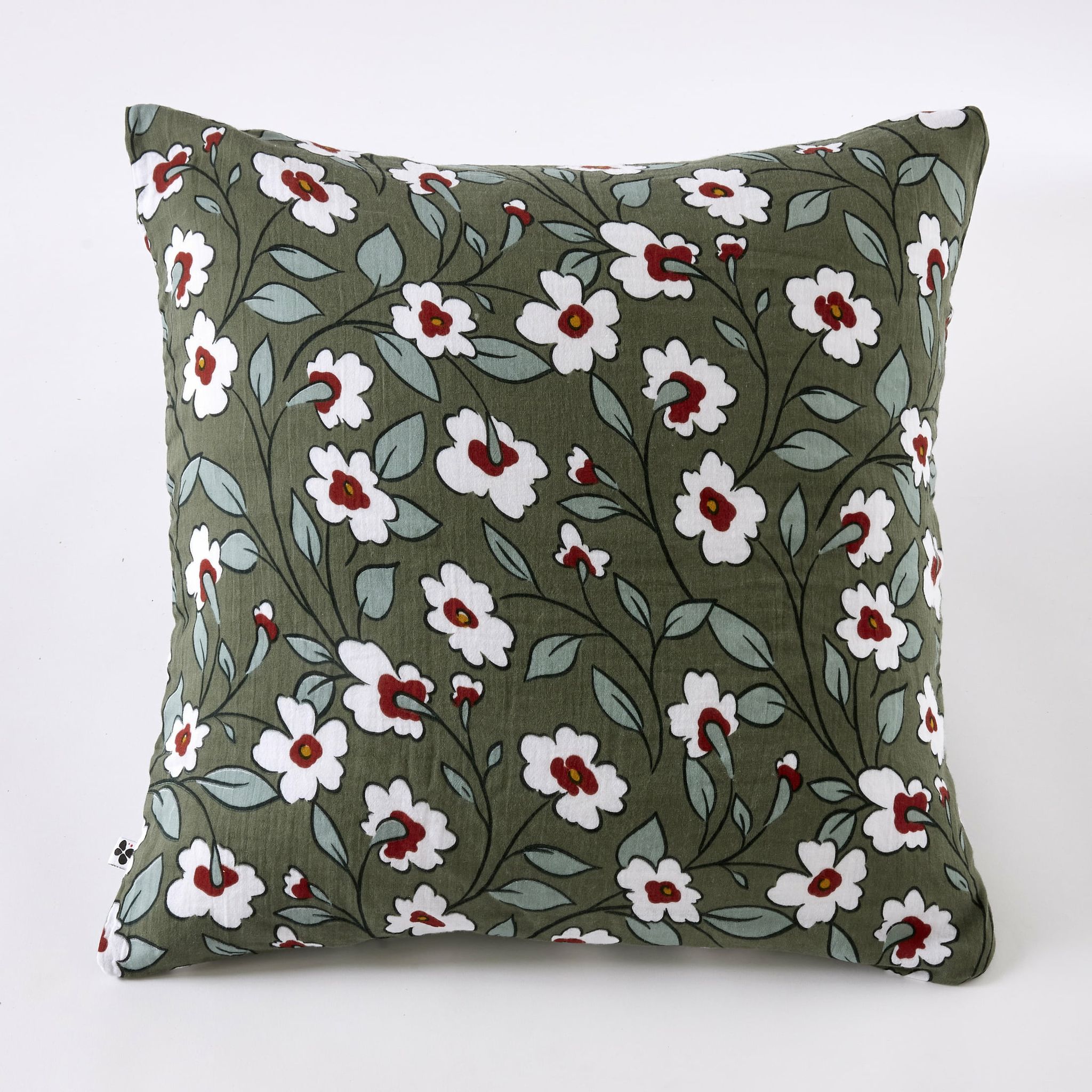 Taie D'oreiller 60 X 60 Cm Gaze De Coton Imprimée Flora - Romarin