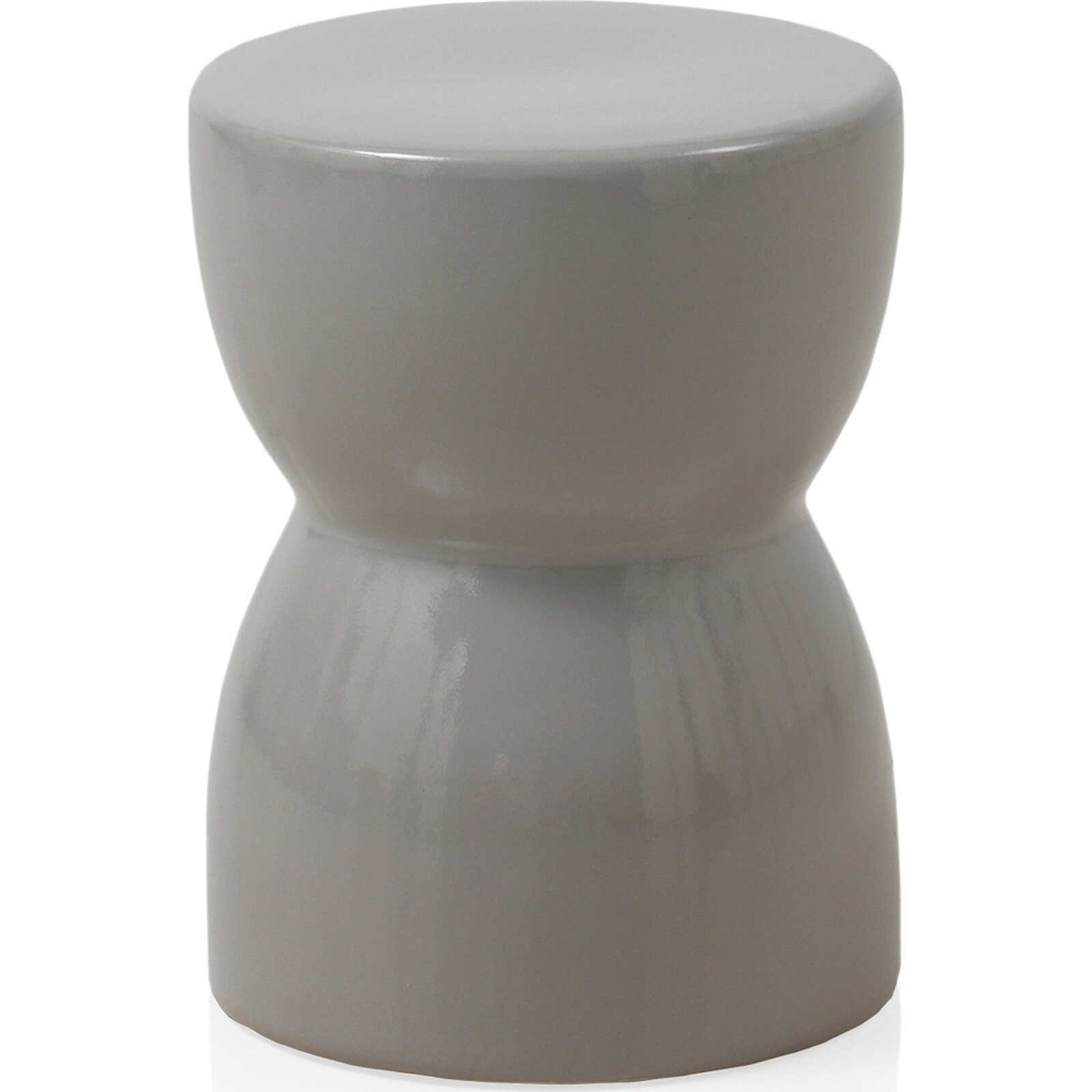 Tabouret D'Appoint En Céramique Gris Brillant Pour Intérieur Élégant - Gris Clair Brillant