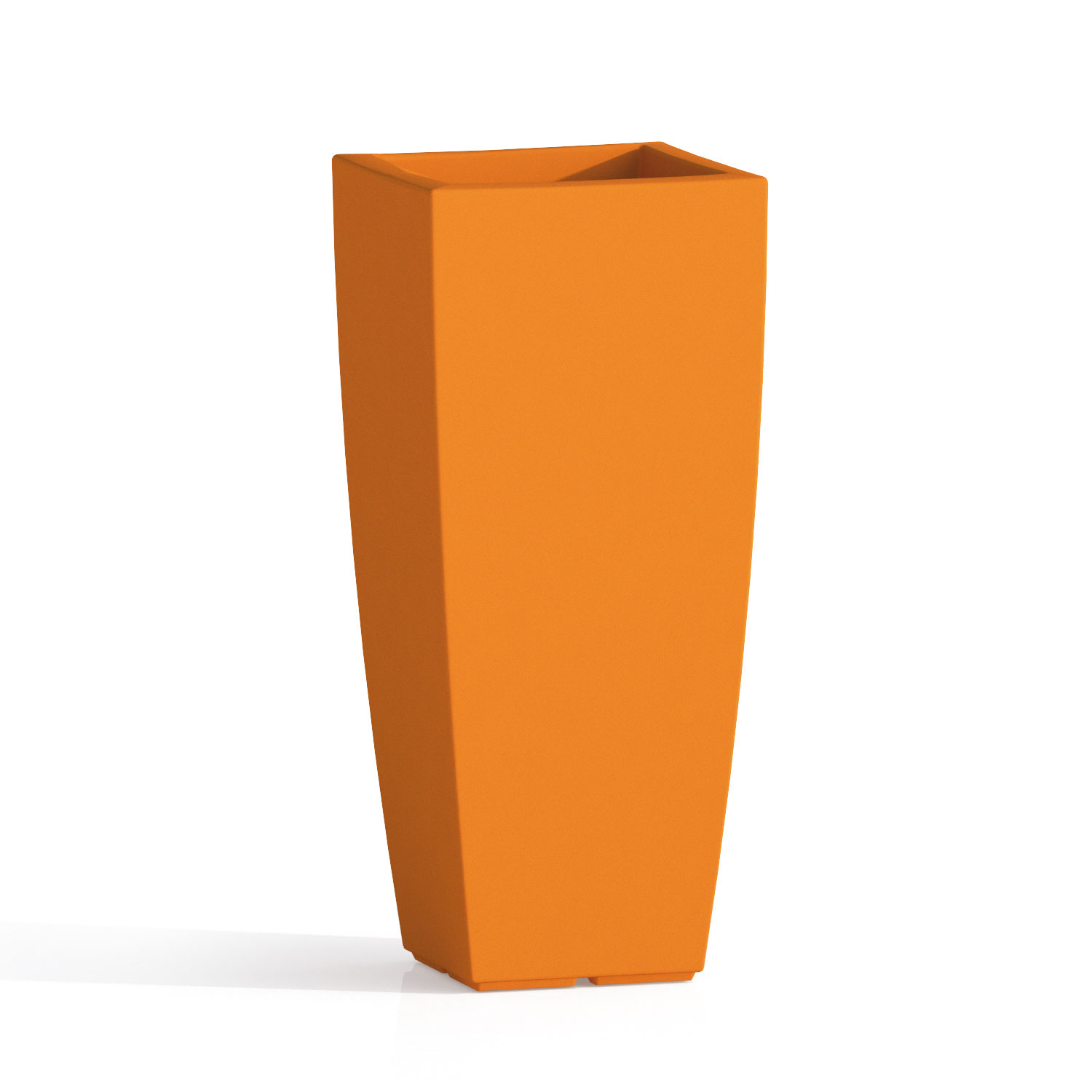 Pot En Résine Carré Mod. Agave 33x33 Cm H 70 Orange