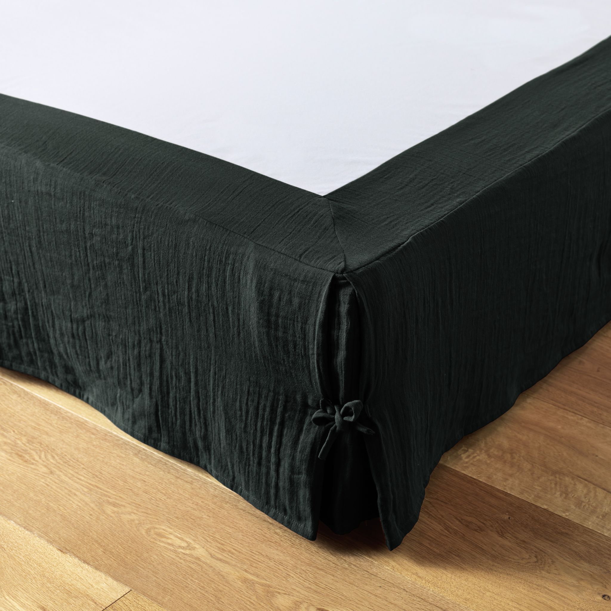 Cache-sommier 180 X 200 Cm Double Gaze De Coton Gaïa Sapin